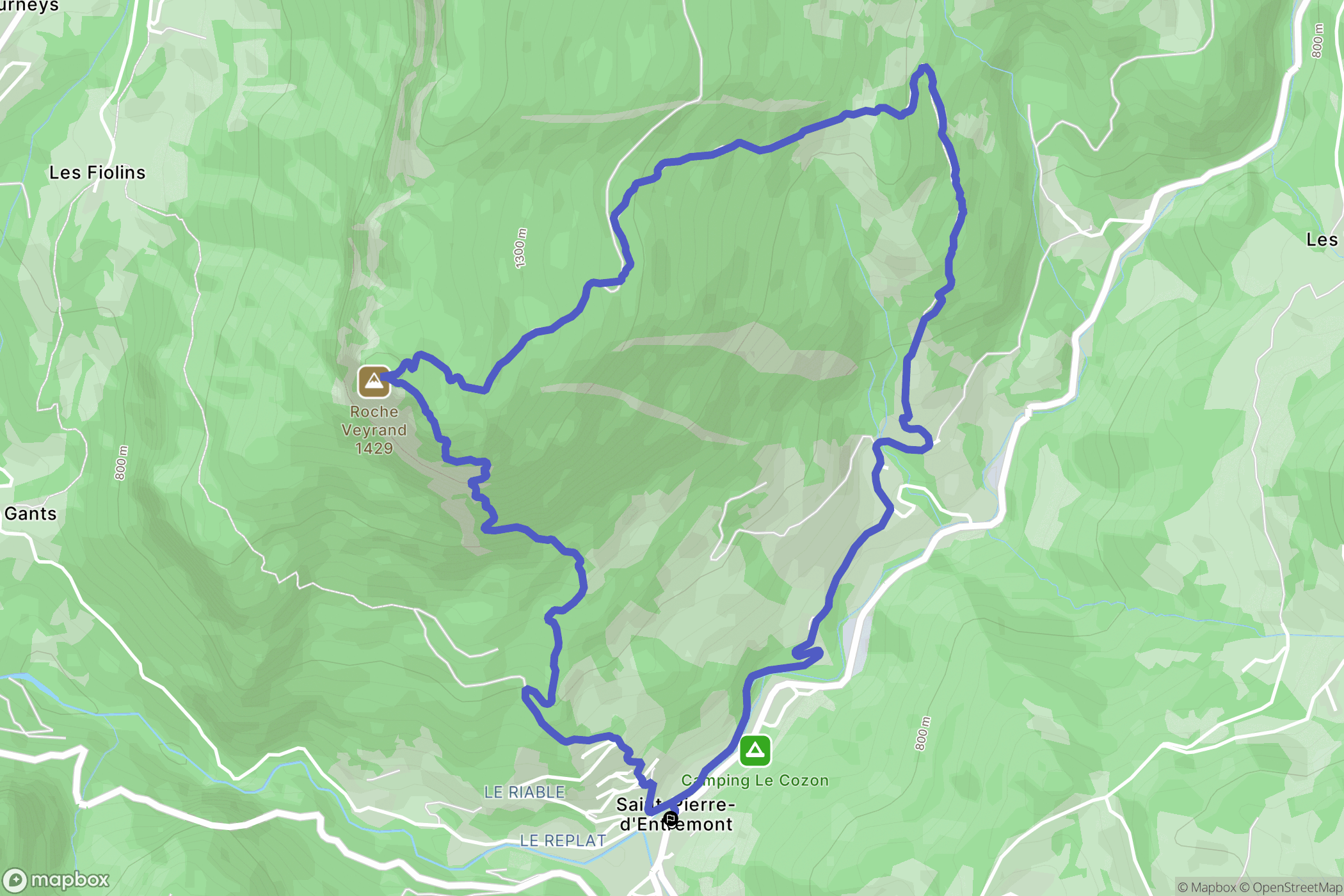 Saint-Pierre-d'Entremont : carte du parcours de randonnée - France