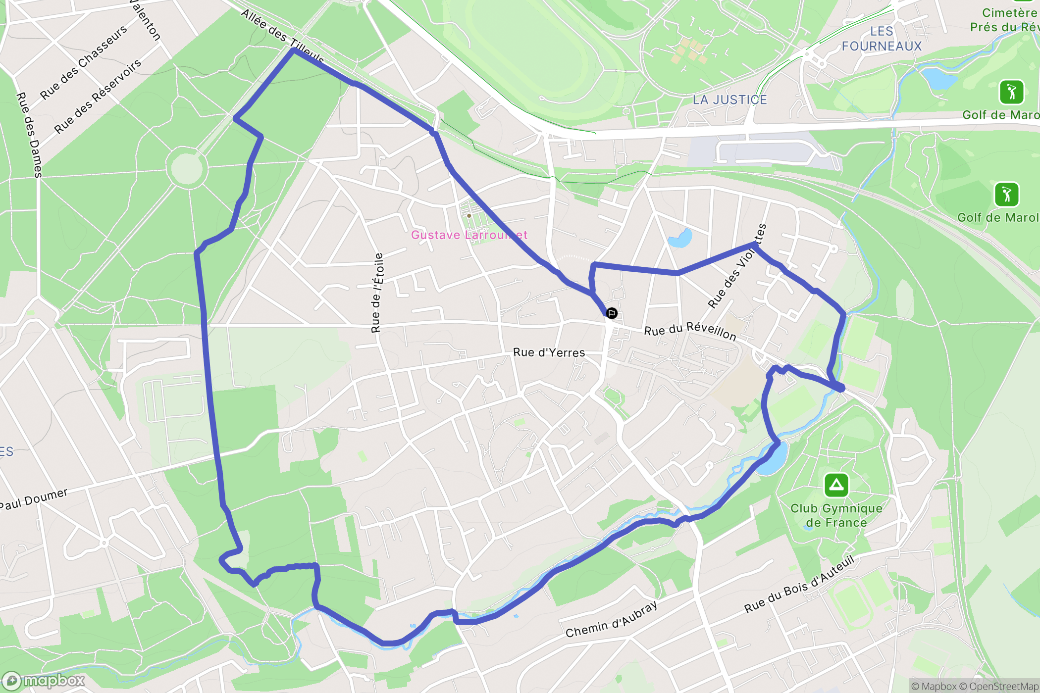Villecresnes : carte du parcours de randonnée - France