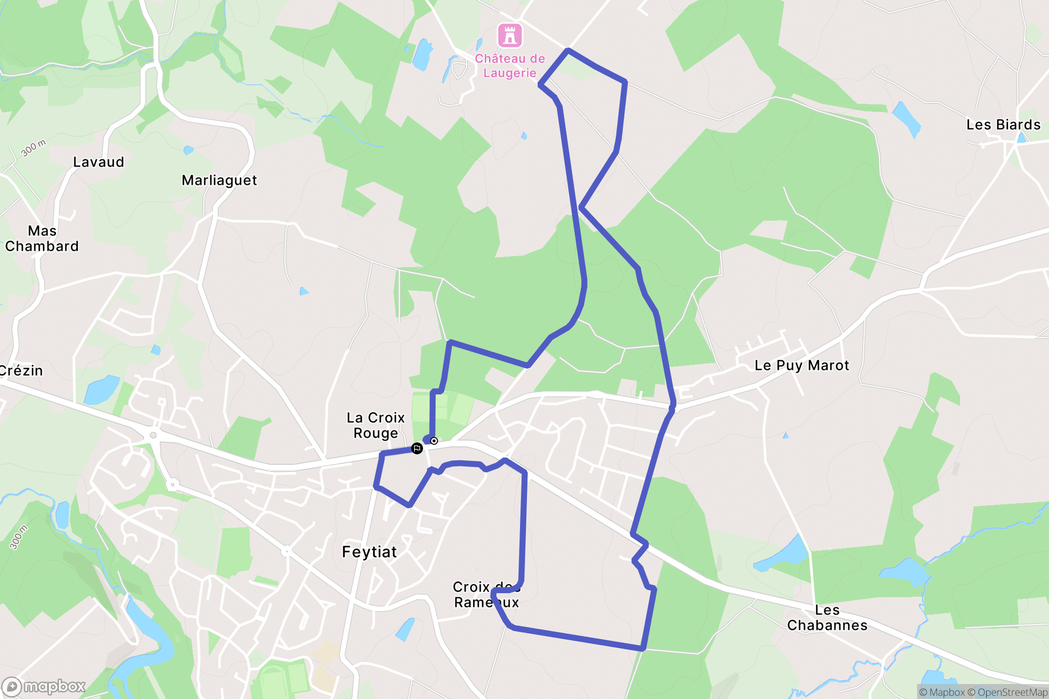 Feytiat : carte du parcours de randonnée - France