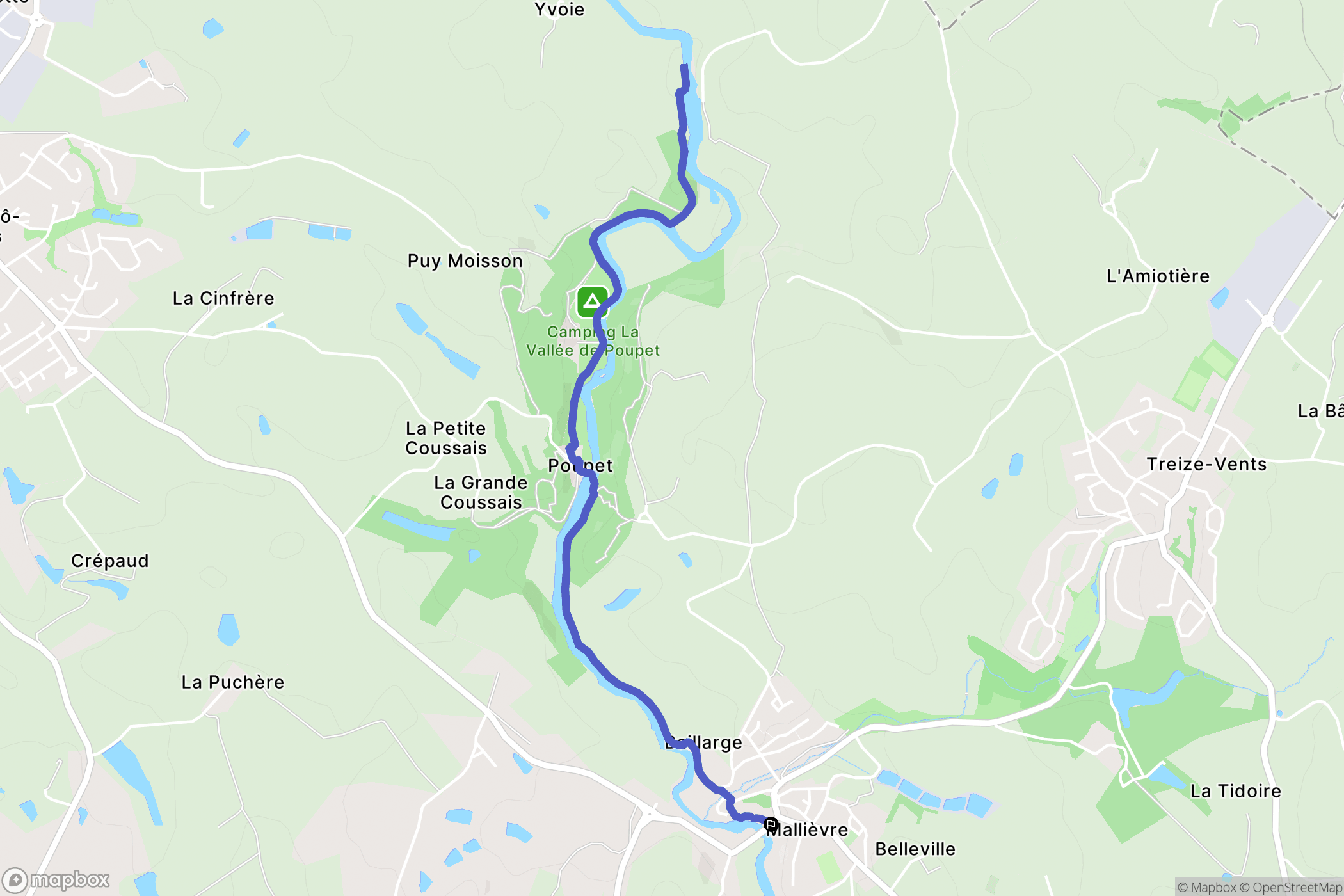 Mallièvre : carte du parcours de randonnée - France