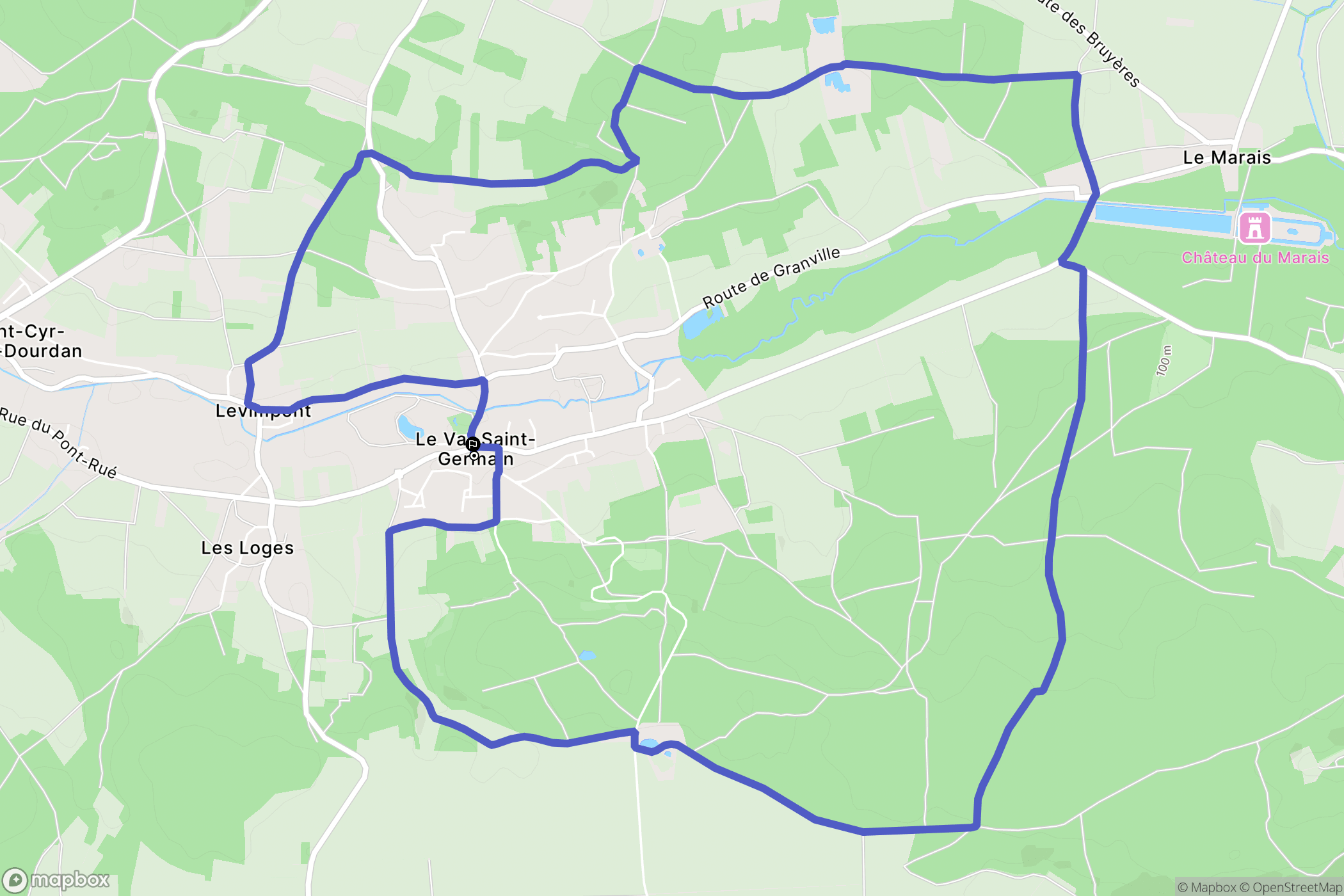 Le Val-Saint-Germain : carte du parcours de randonnée - France
