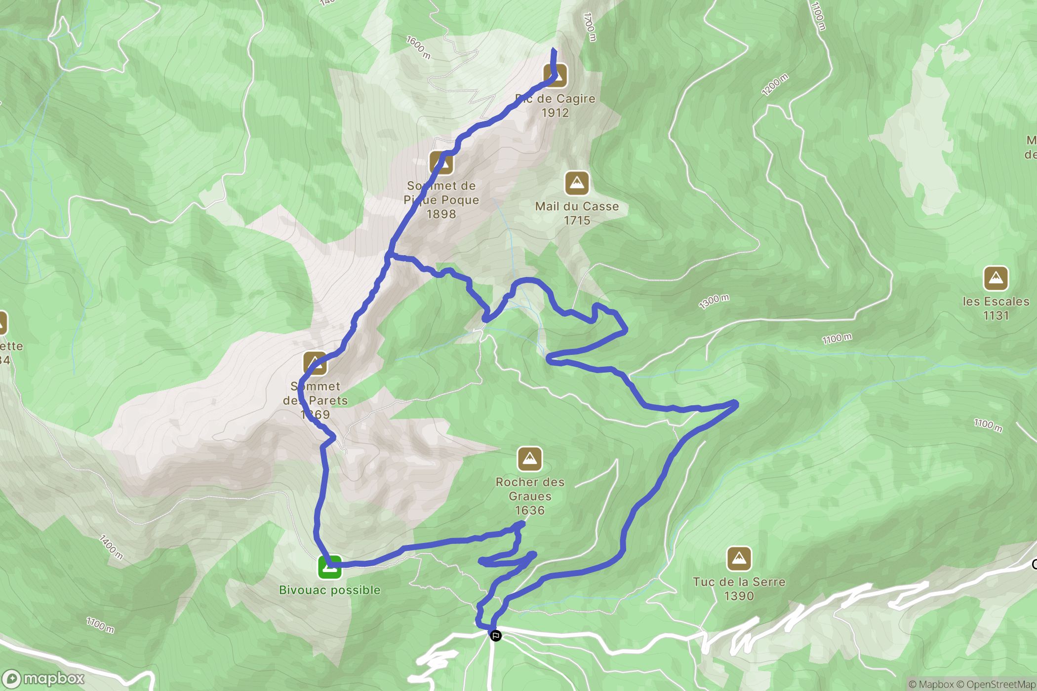 Boutx : carte du parcours de randonnée - France