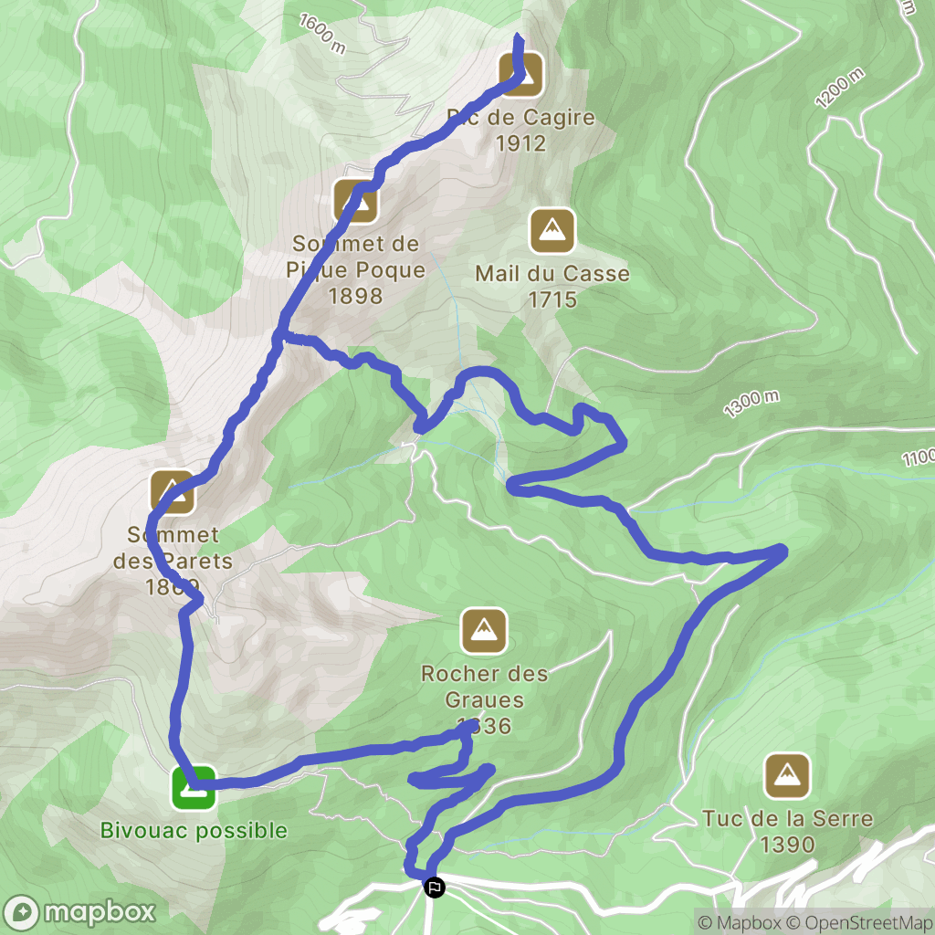 Boutx : carte du parcours de randonnée - France