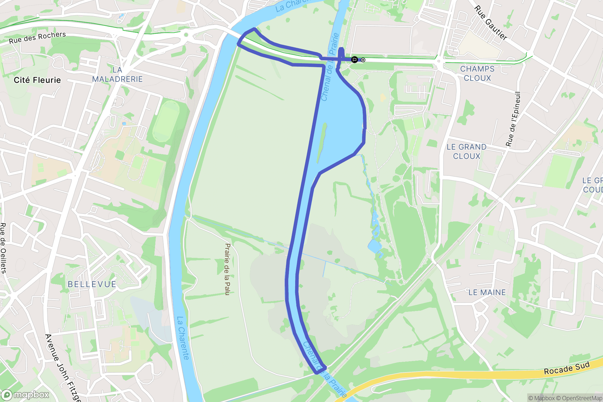 Saintes : carte du parcours de randonnée - France