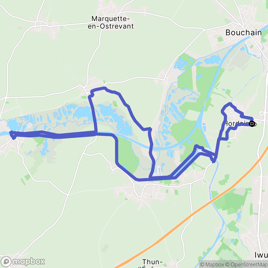 Hordain : carte du parcours de randonnée - France