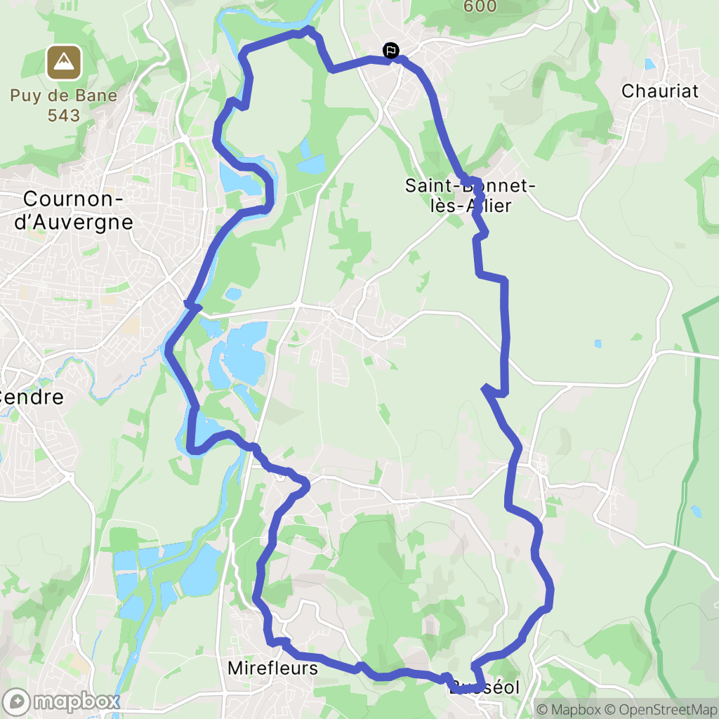 Mur-sur-Allier : carte du parcours de randonnée - France