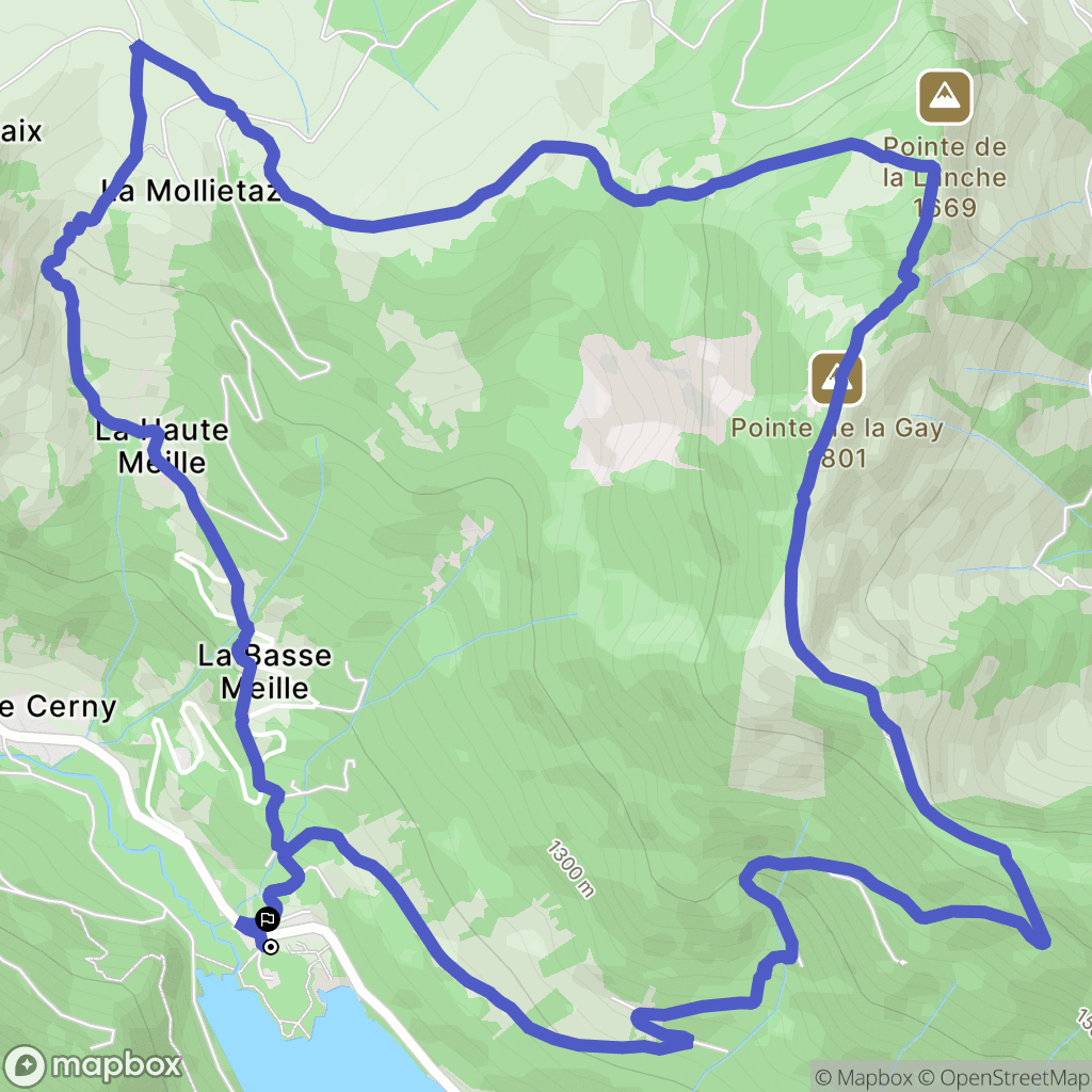 Bellevaux : carte du parcours de randonnée - France