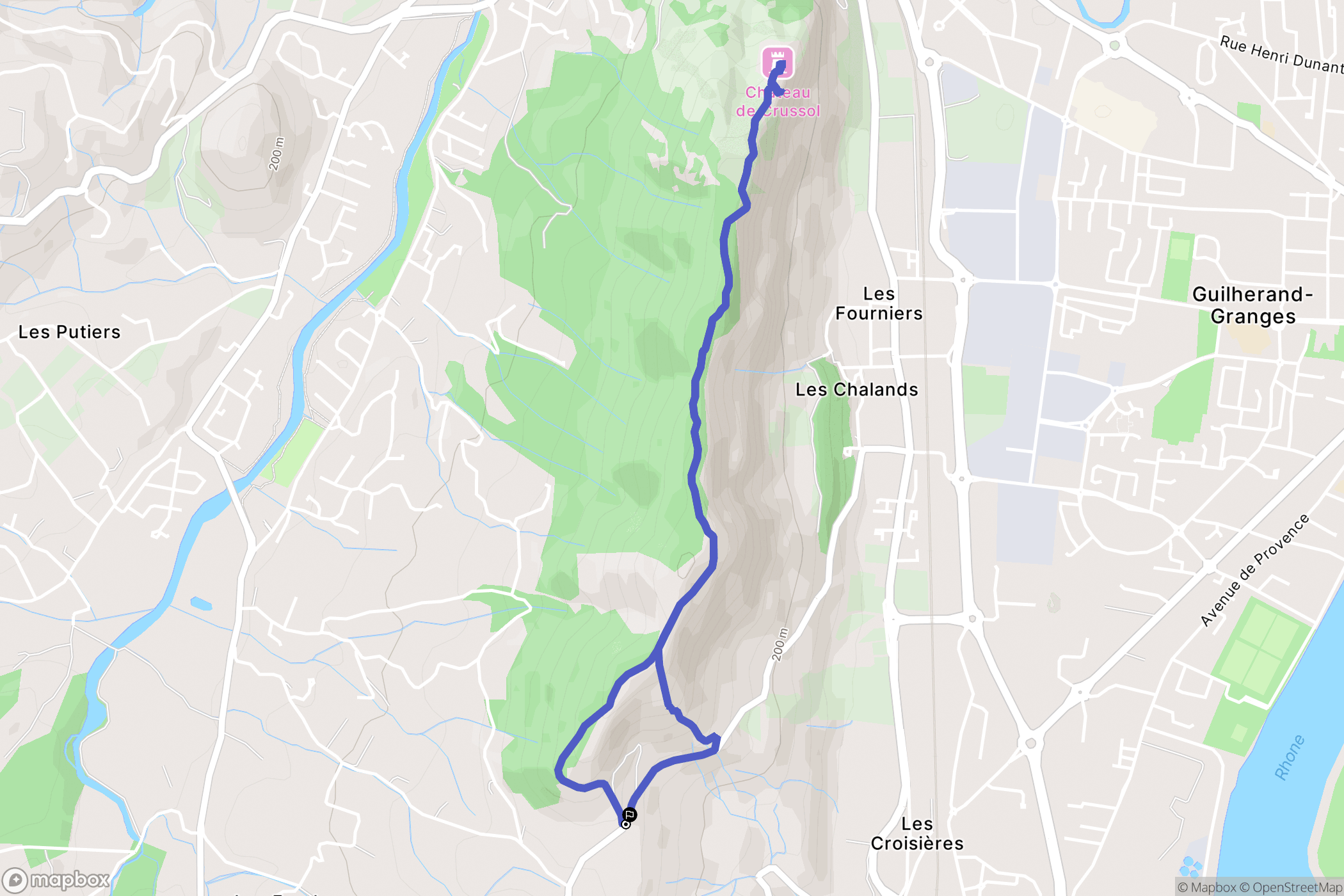 Guilherand-Granges : carte du parcours de randonnée - France