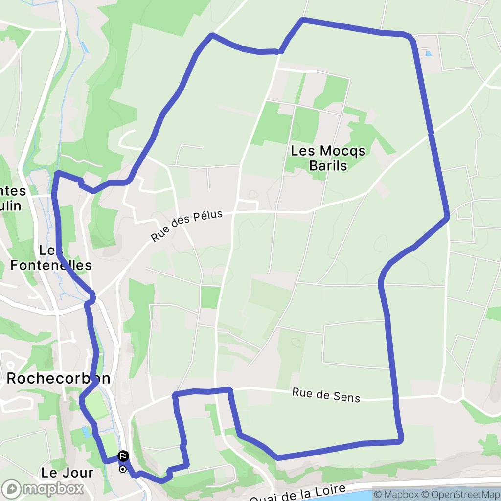 Rochecorbon : carte du parcours de randonnée - France