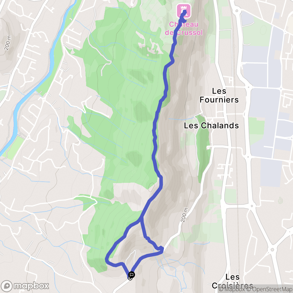 Guilherand-Granges : carte du parcours de randonnée - France