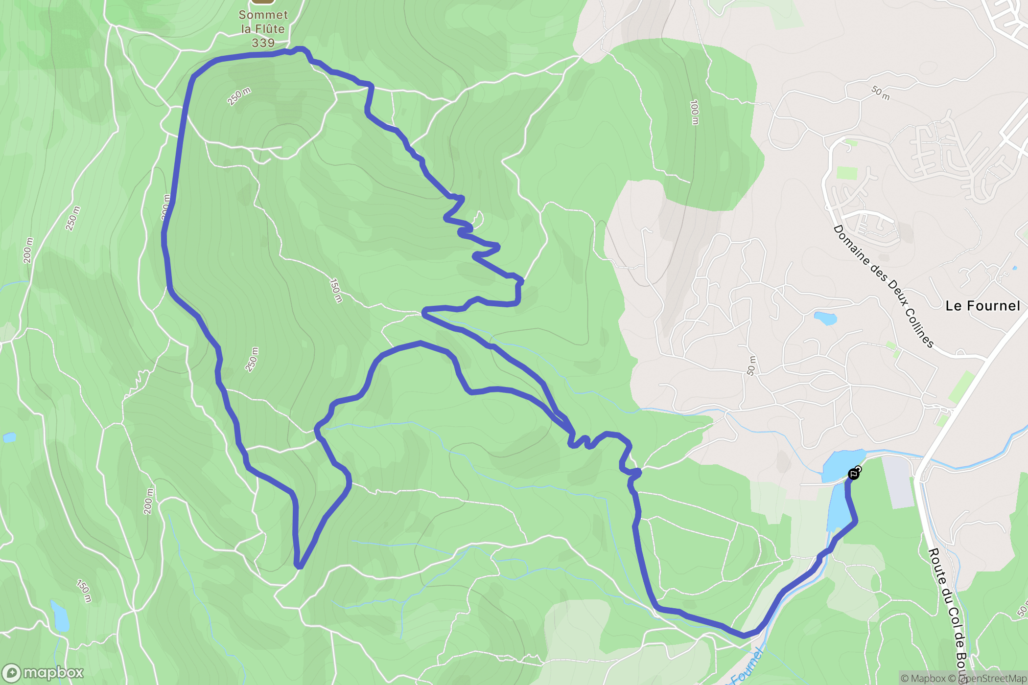 Roquebrune sur Argens : carte du parcours de randonnée - France