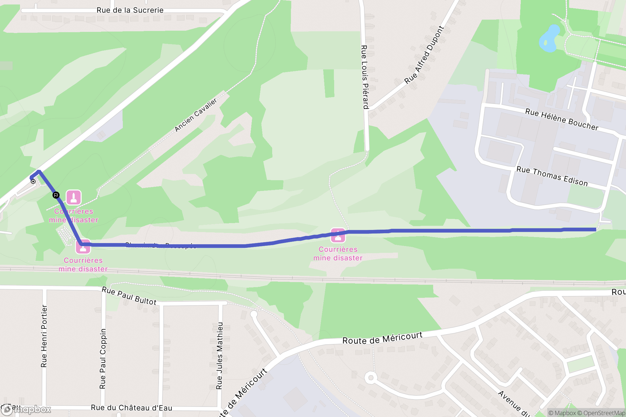 Méricourt : carte du parcours de randonnée - France
