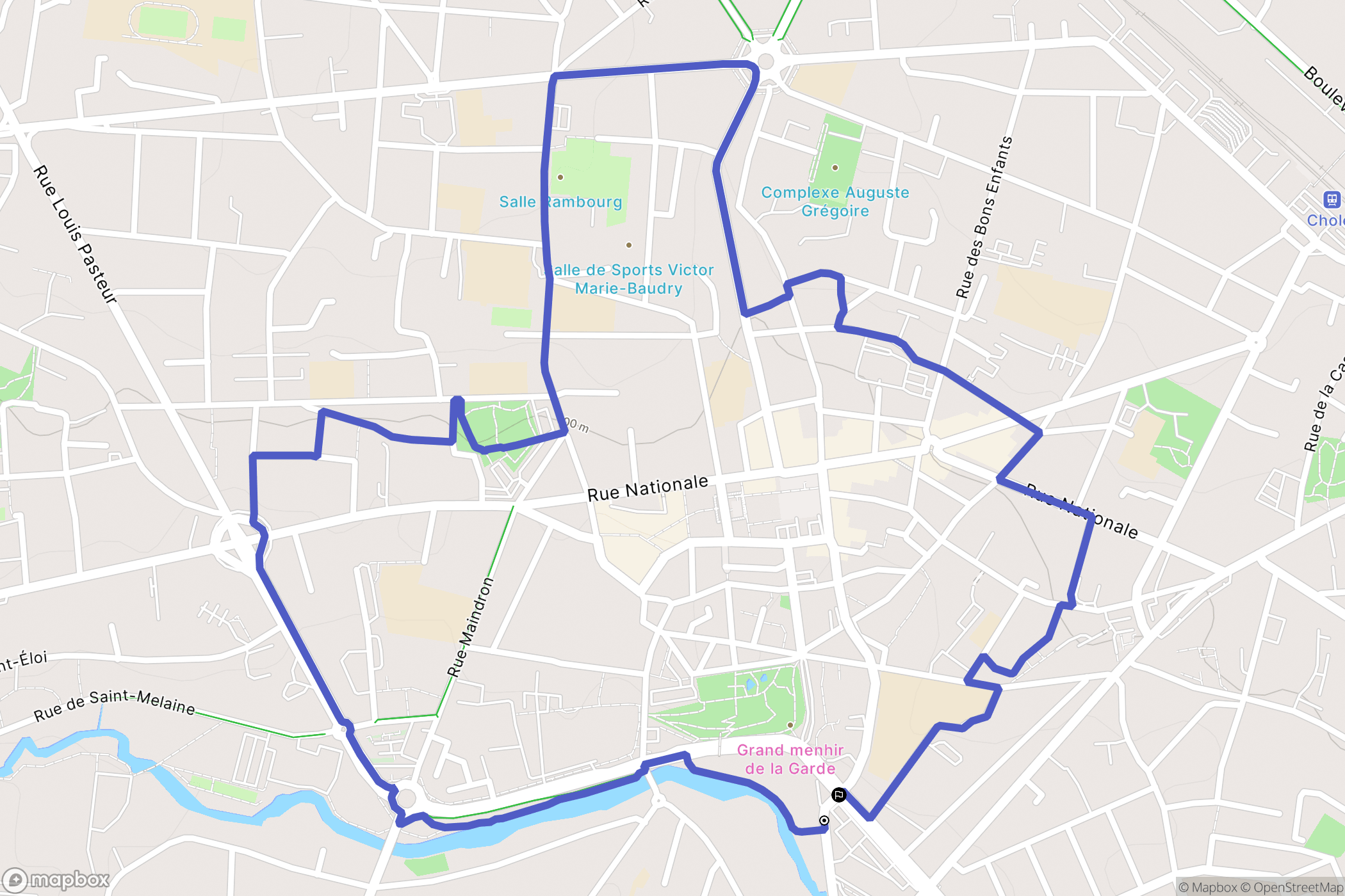 Cholet : carte du parcours de randonnée - France