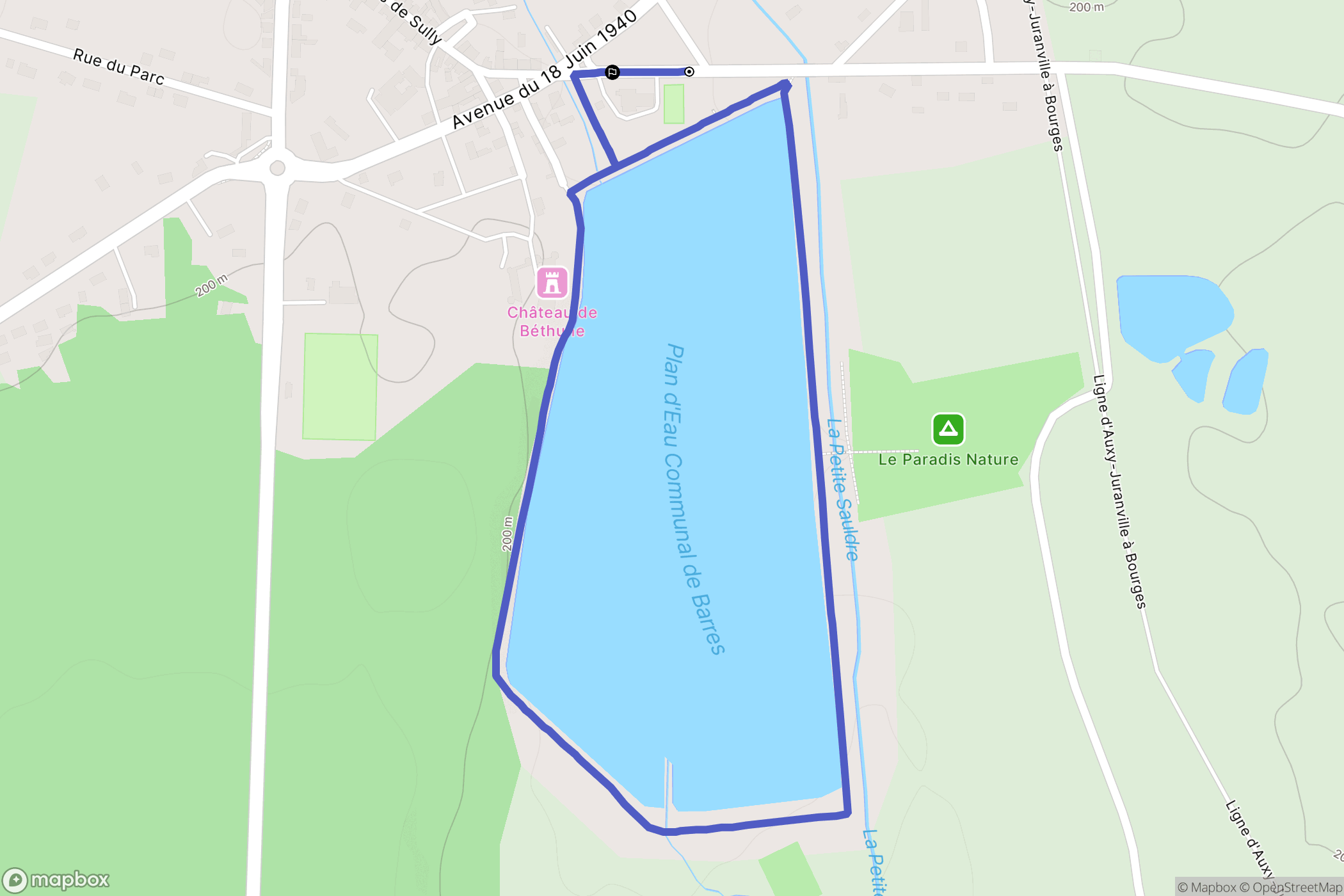 La Chapelle D’Angillon : carte du parcours de randonnée - France