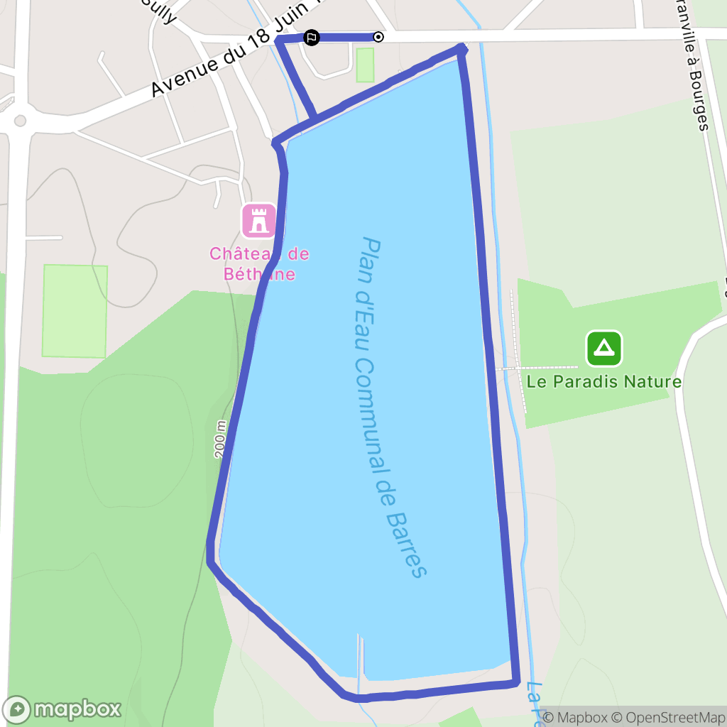 La Chapelle D’Angillon : carte du parcours de randonnée - France