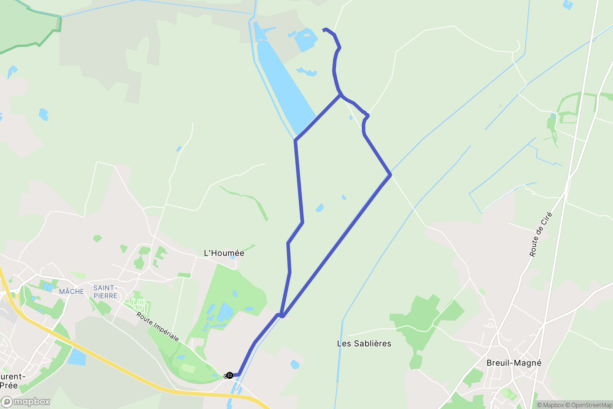 Saint-Laurent-de-la-Prée : carte du parcours de randonnée - France