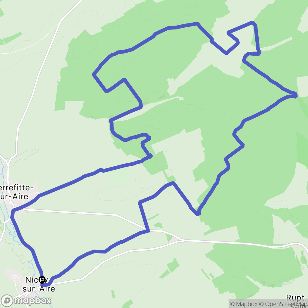 Nicey sur Aire : carte du parcours de randonnée - France