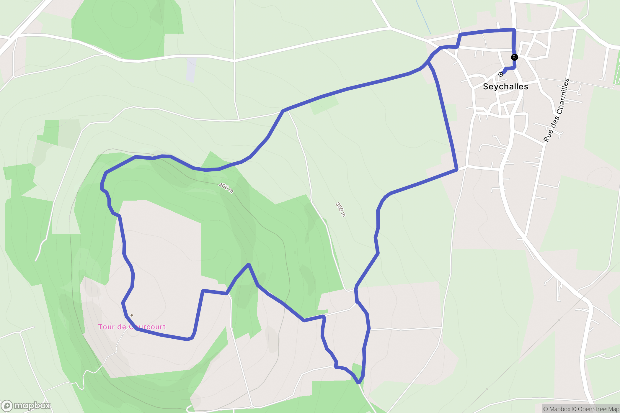 Seychalles : carte du parcours de randonnée - France