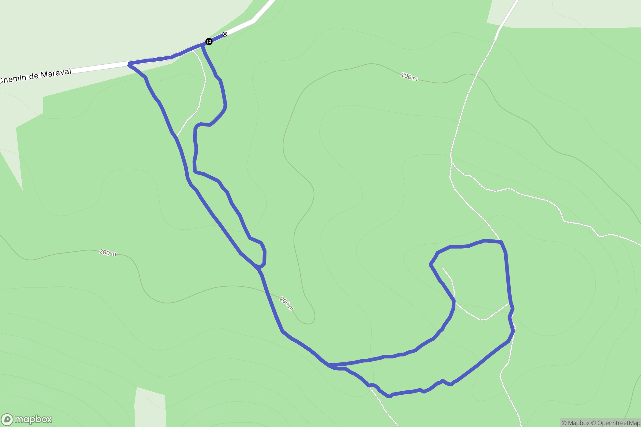 Marnaves : carte du parcours de randonnée - France