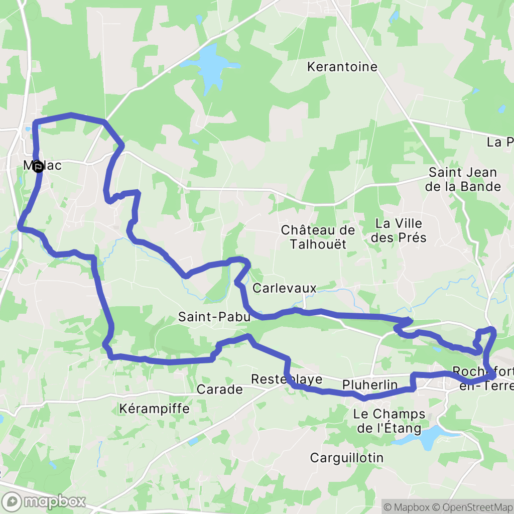 Molac : carte du parcours de randonnée - France