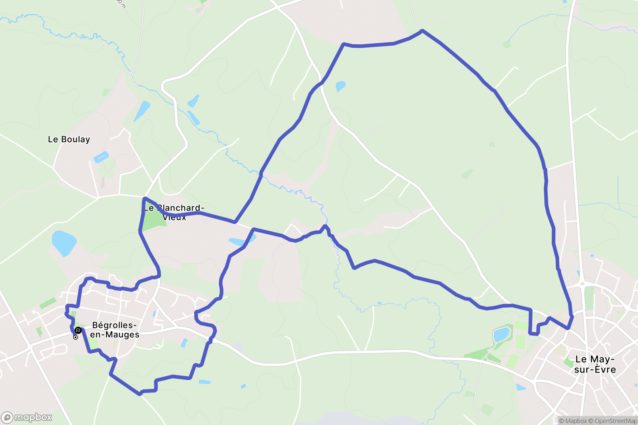 Bégrolles-en-Mauges : carte du parcours de randonnée - France