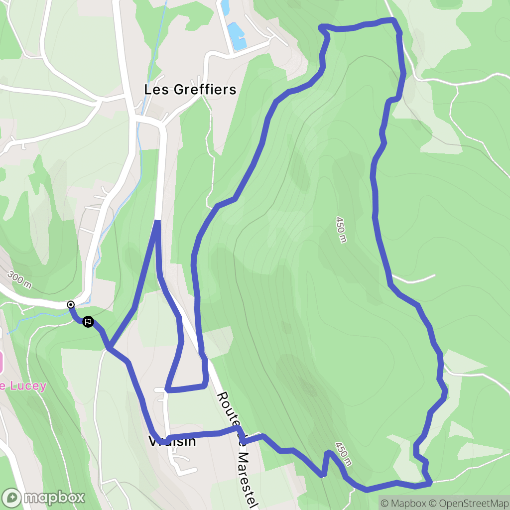 Lucey : carte du parcours de randonnée - France