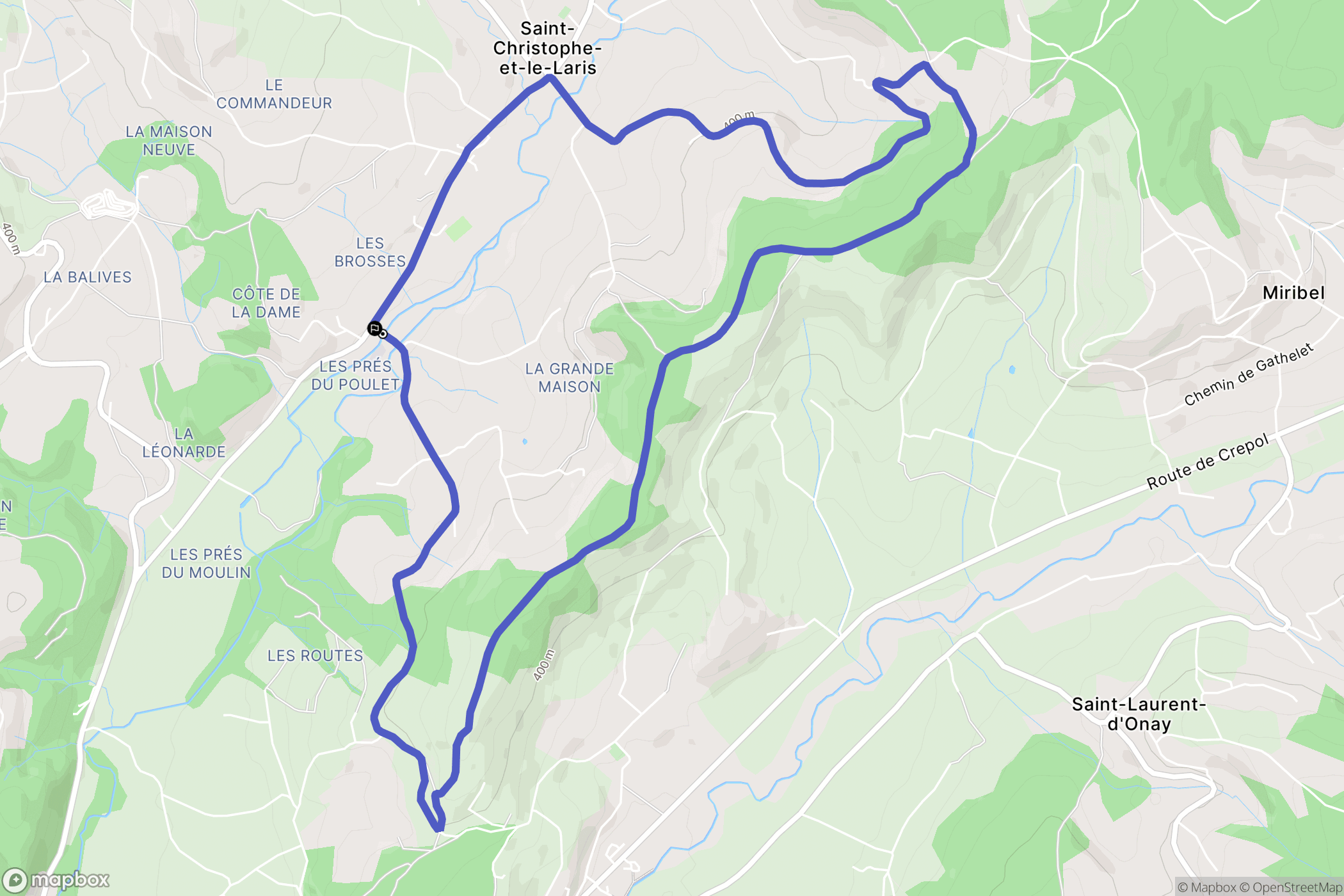 Montchenu : carte du parcours de randonnée - France