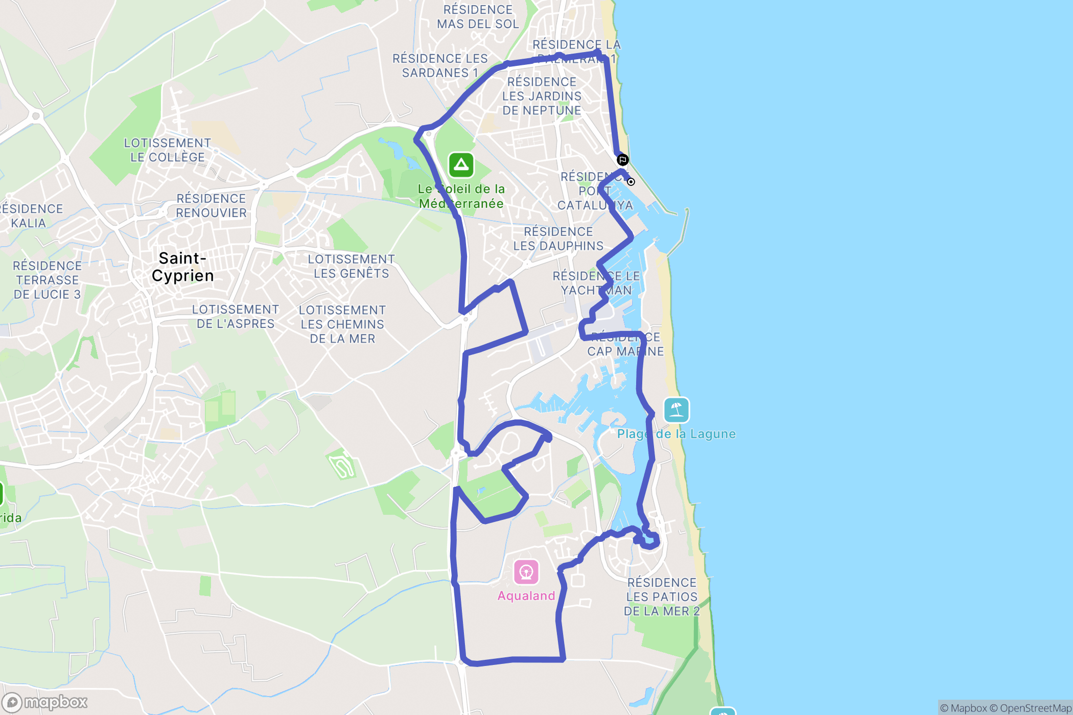 Saint-Cyprien : carte du parcours de randonnée - France