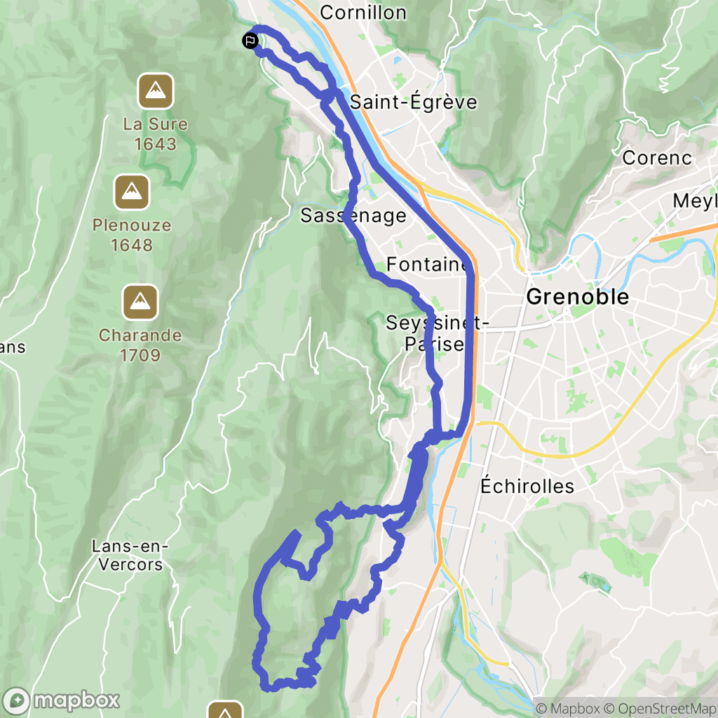 Noyarey : carte du parcours de randonnée - France