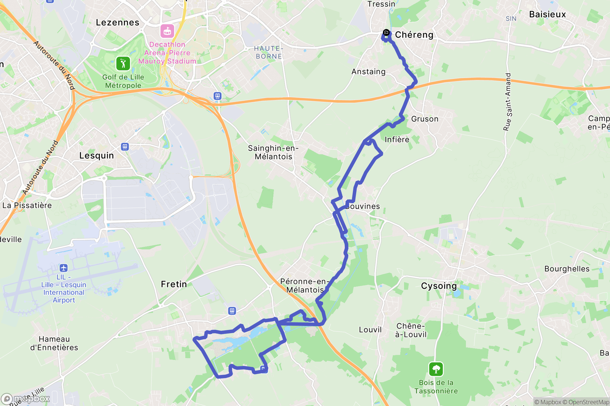 Tressin : carte du parcours de randonnée - France
