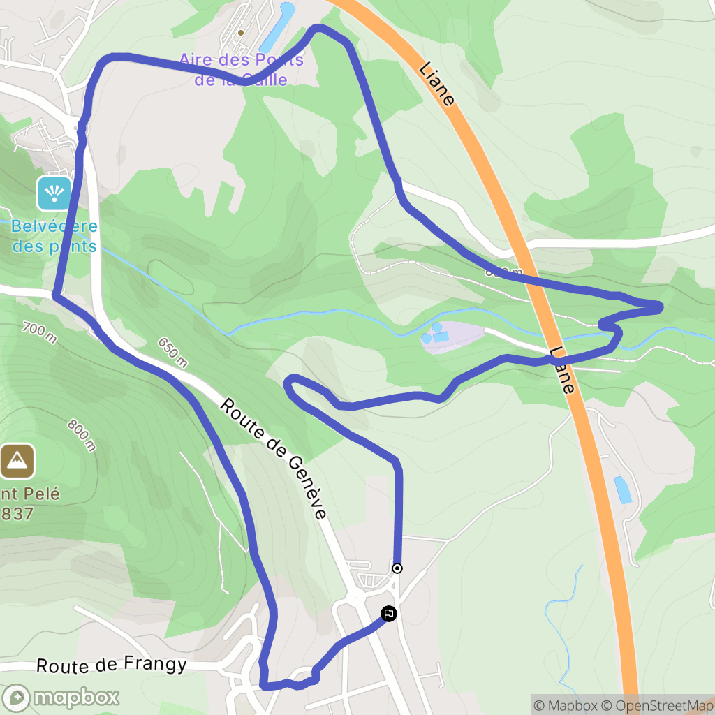 Allonzier-la-Caille : carte du parcours de randonnée - France