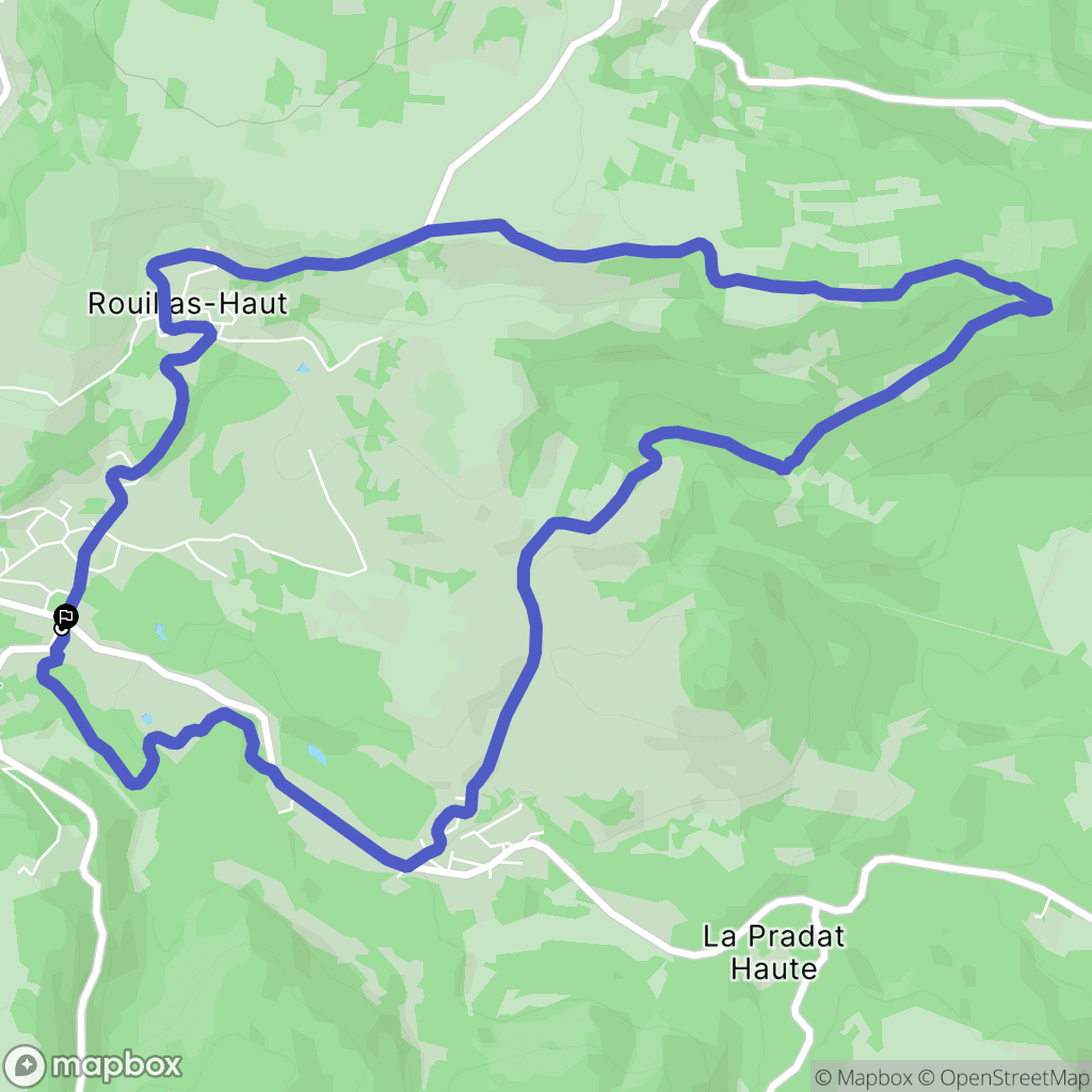 Aydat, Rouillat-Bas : carte du parcours de randonnée - France