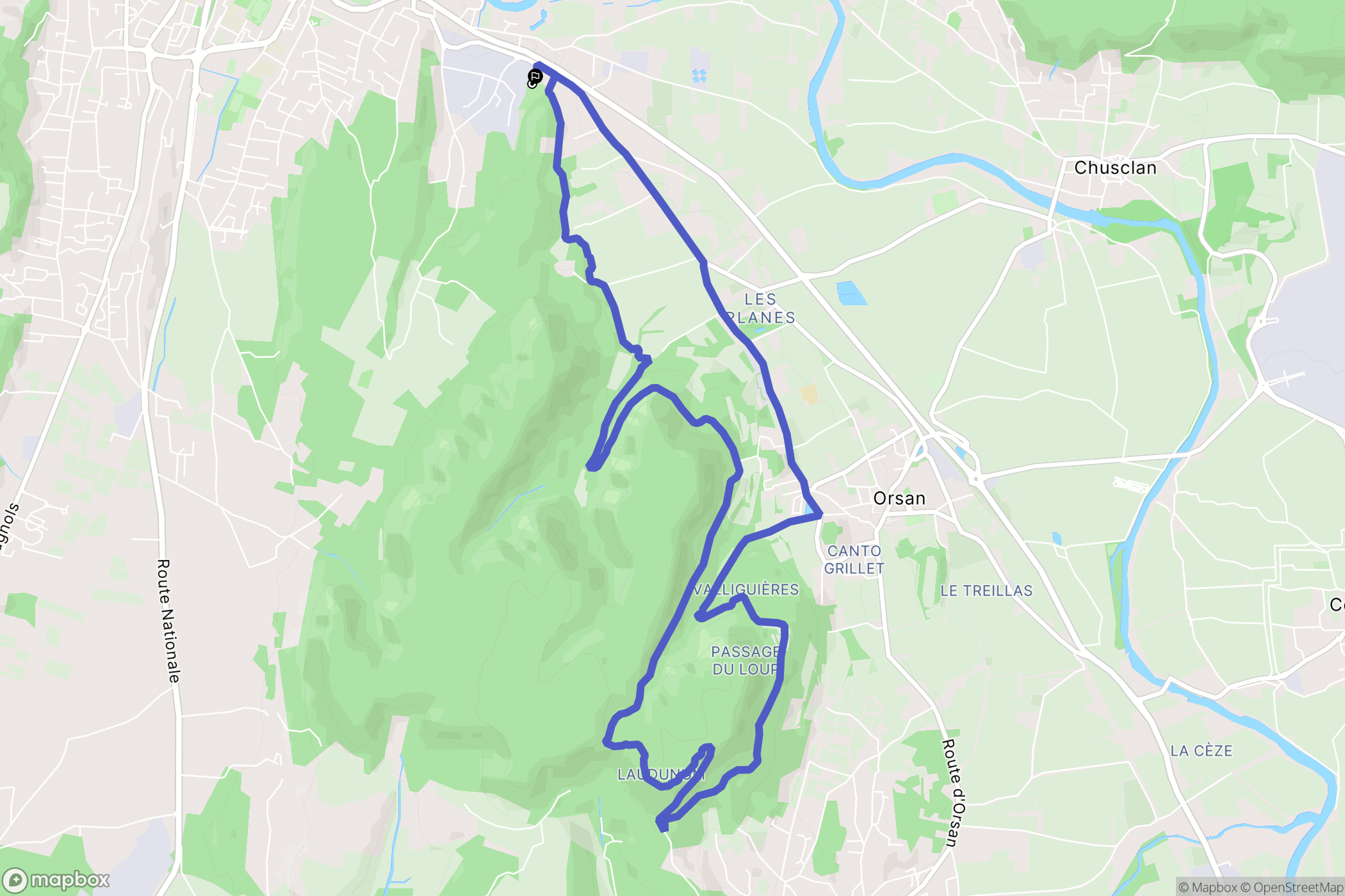 Bagnols-sur-Cèze : carte du parcours de randonnée - France