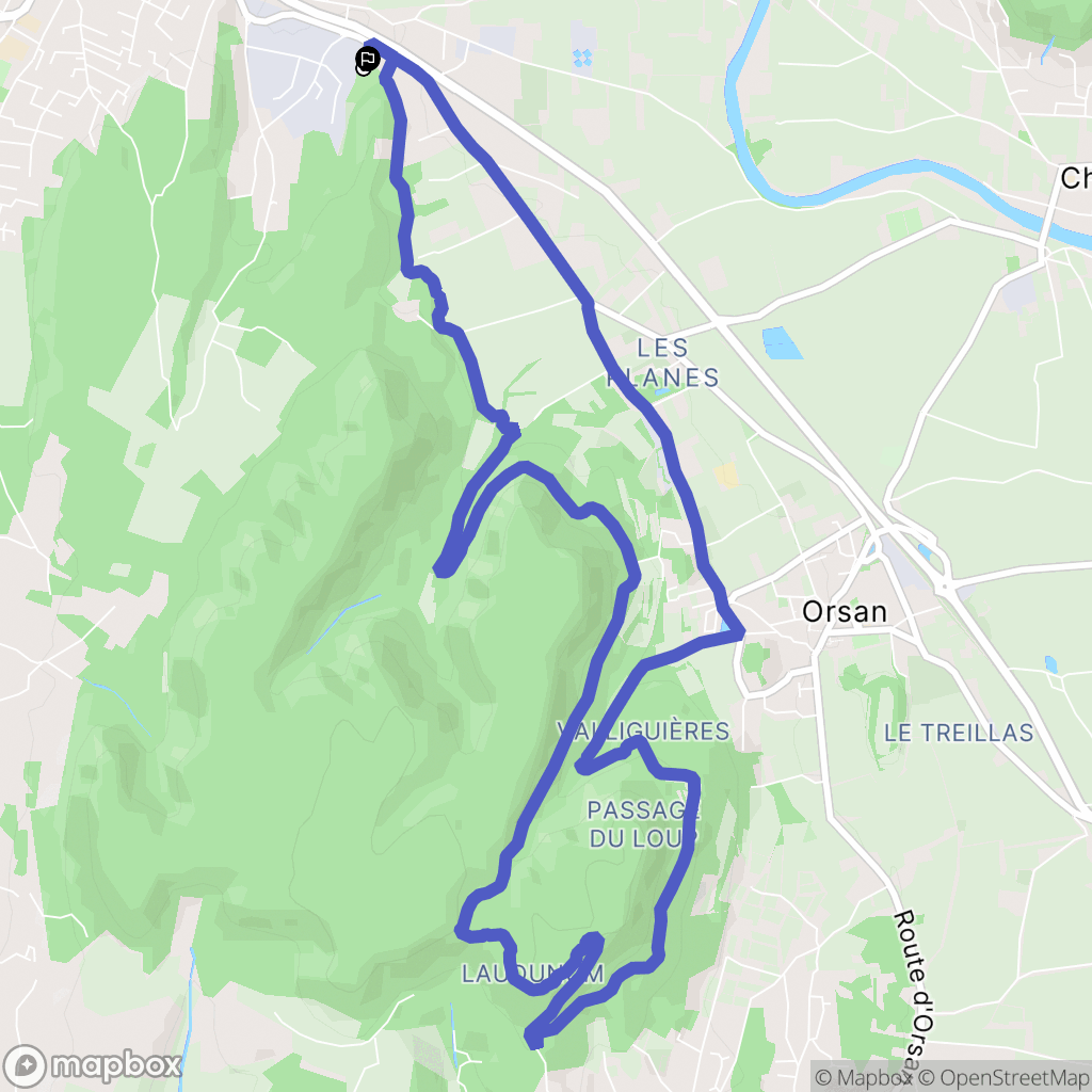Bagnols-sur-Cèze : carte du parcours de randonnée - France