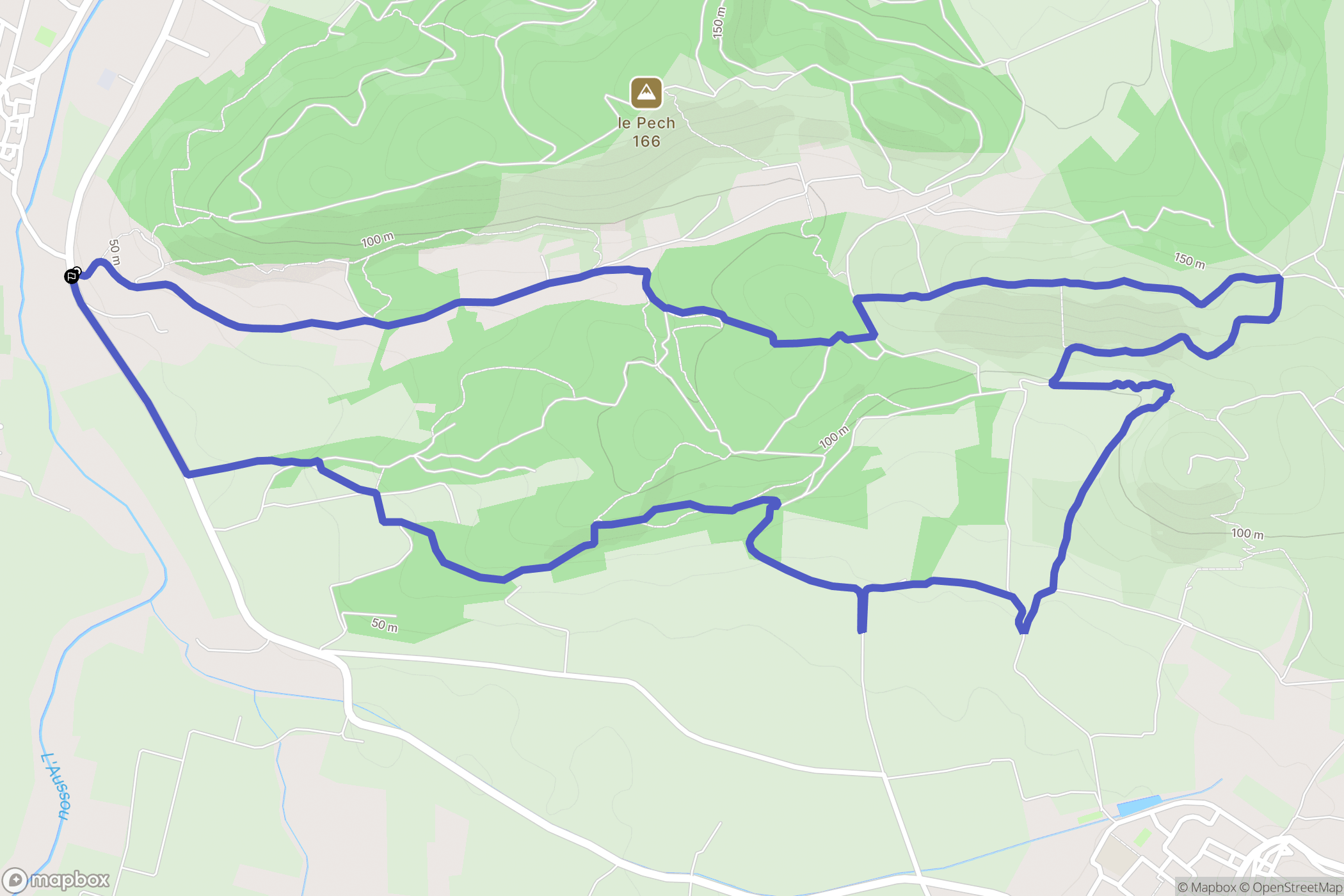 Ornaisons : carte du parcours de randonnée - France