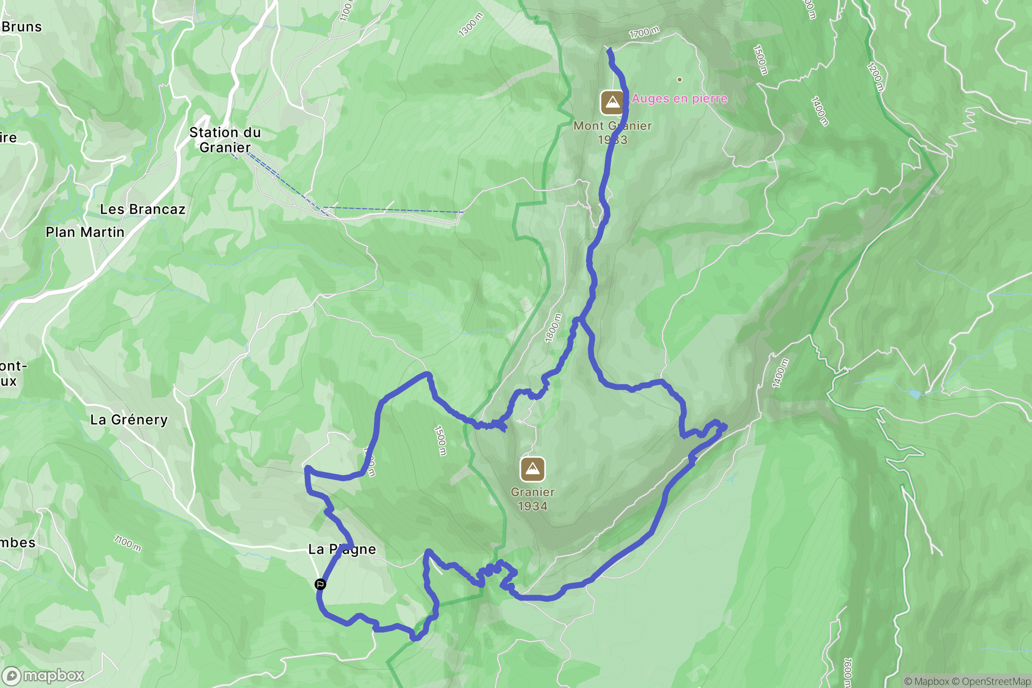 Entremont-le-Vieux : carte du parcours de randonnée - France