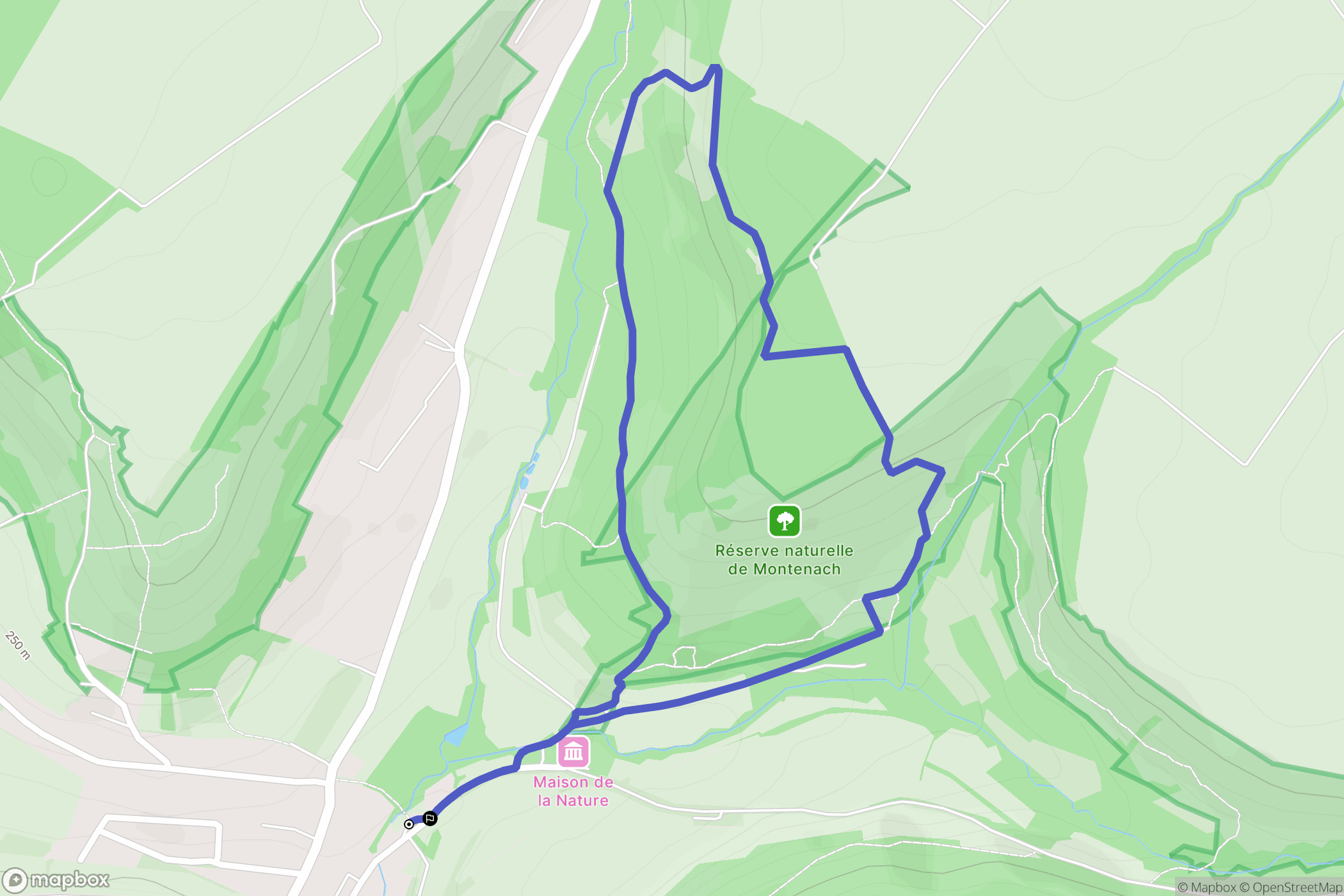 Montenach : carte du parcours de randonnée - France