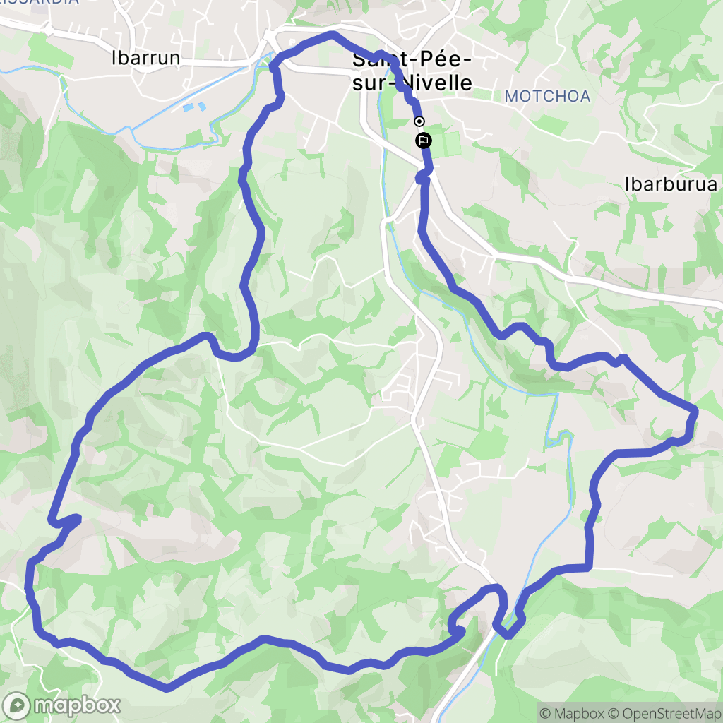 Saint-Pée-sur-Nivelle : carte du parcours de randonnée - France