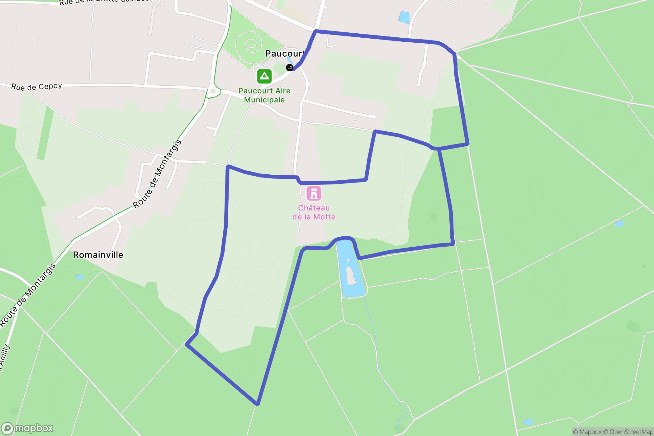 Paucourt : carte du parcours de randonnée - France