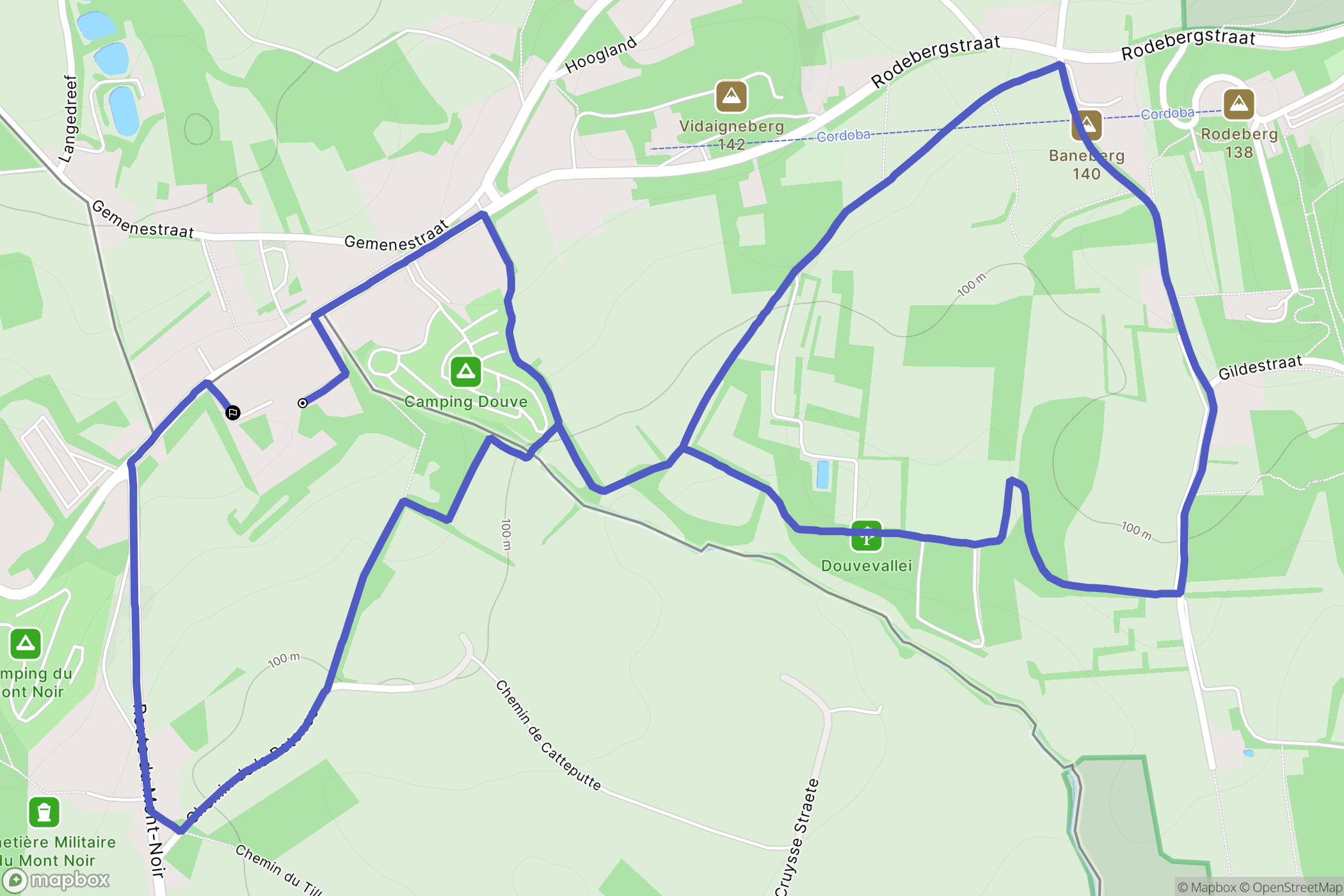 Saint-Jans-Cappel : carte du parcours de randonnée - France