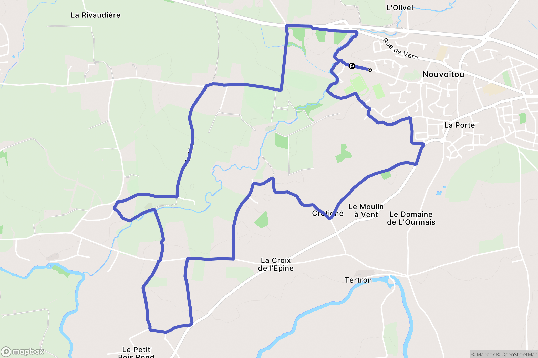 Nouvoitou : carte du parcours de randonnée - France