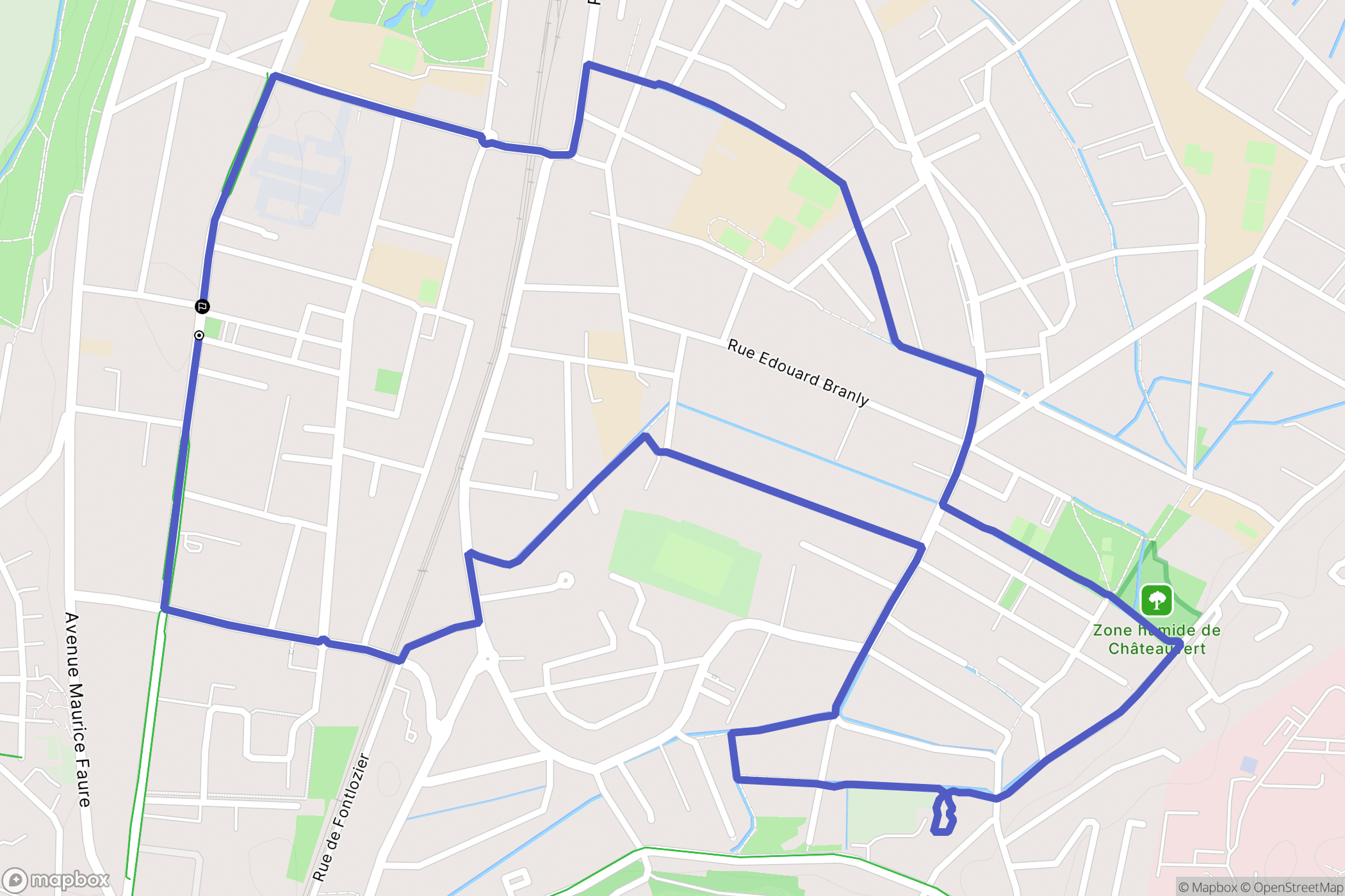 Valence : carte du parcours de randonnée - France