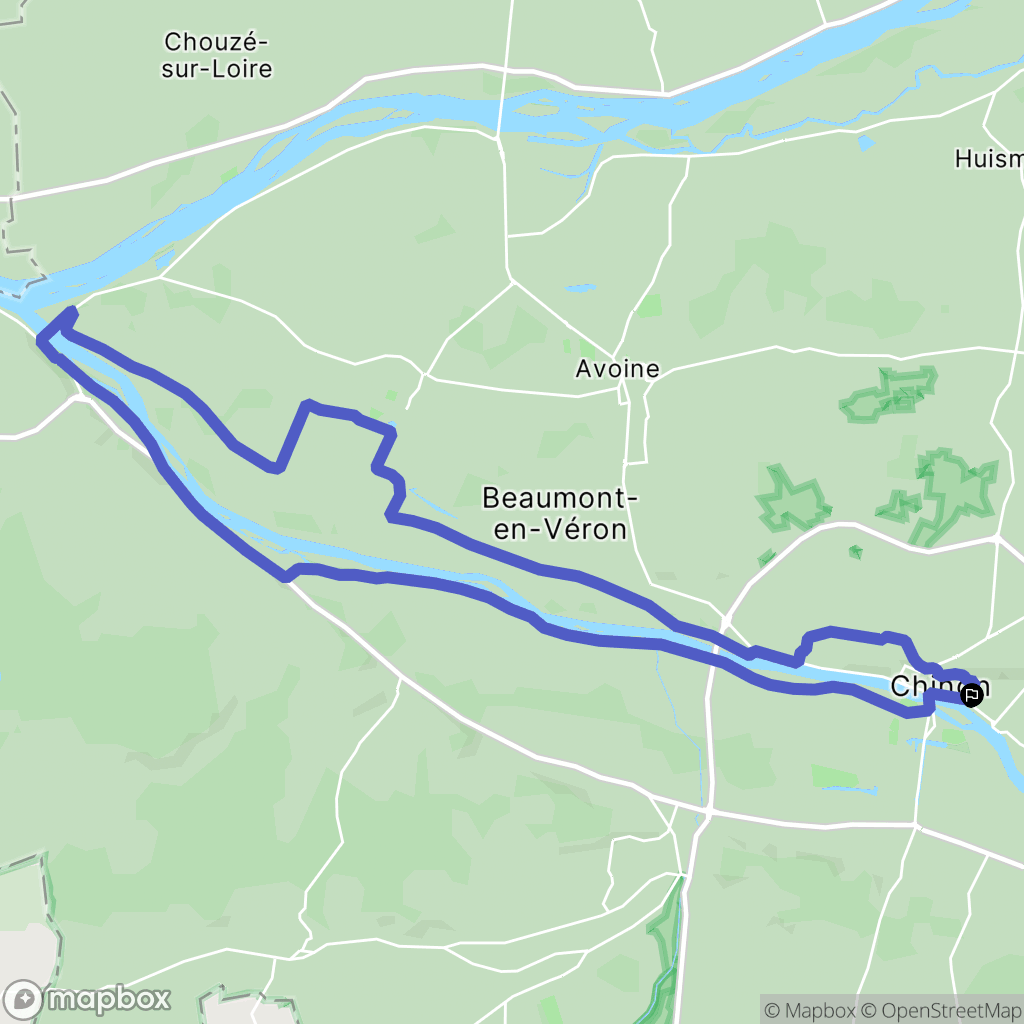 Chinon : carte du parcours de randonnée - France
