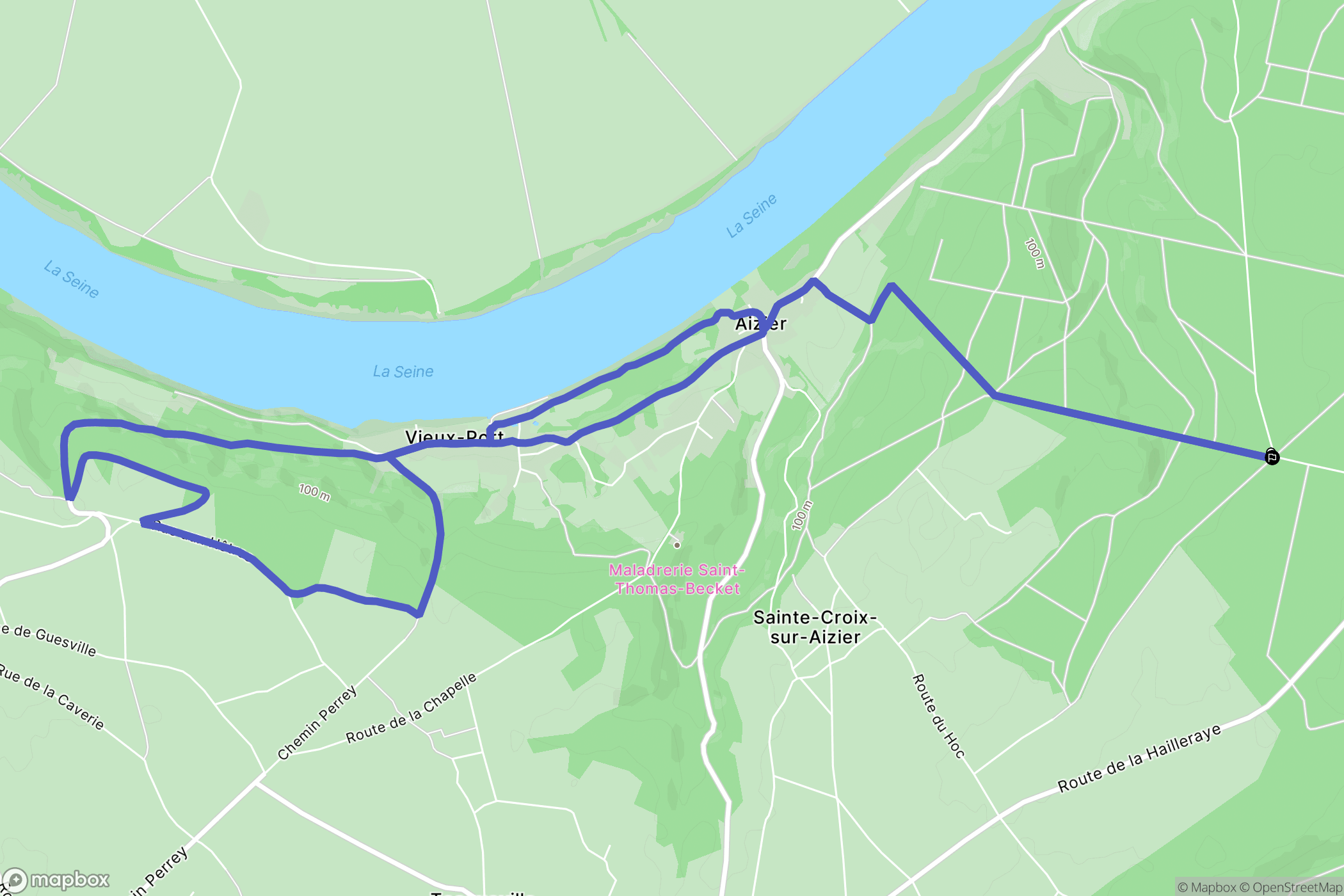 Vatteville-la-Rue : carte du parcours de randonnée - France