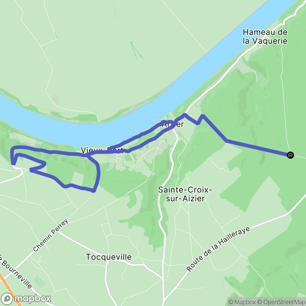 Vatteville-la-Rue : carte du parcours de randonnée - France
