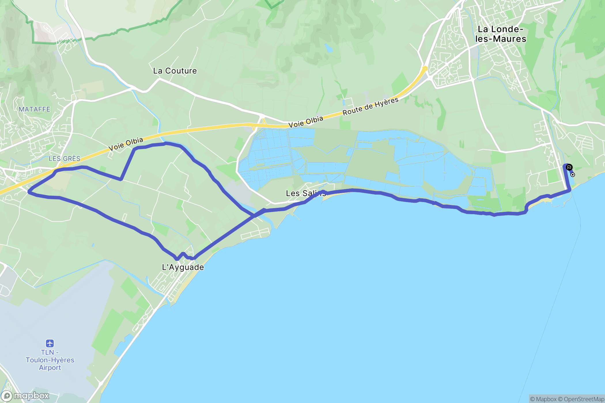 La Londe-les-Maures : carte du parcours de randonnée - France