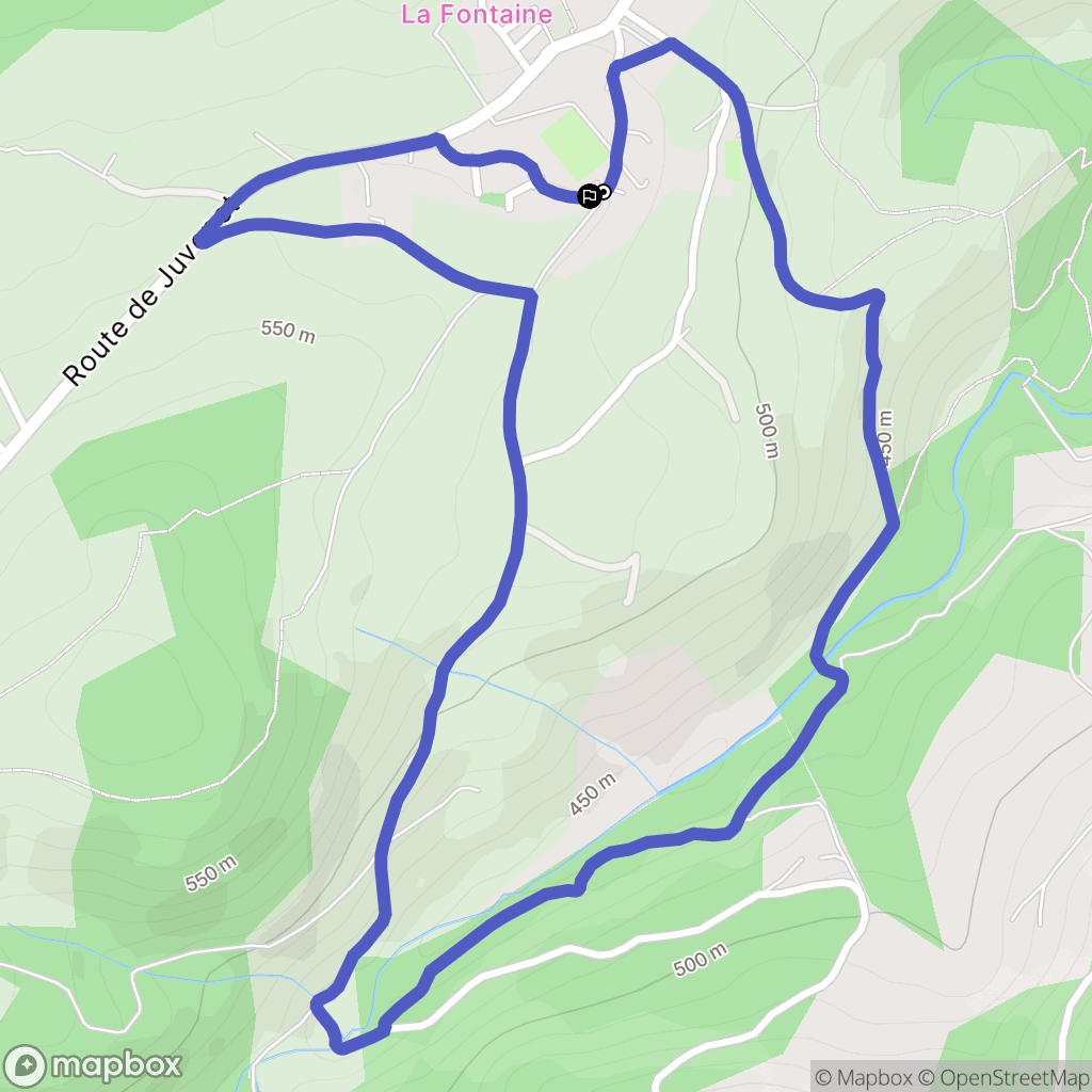 Preaux : carte du parcours de randonnée - France