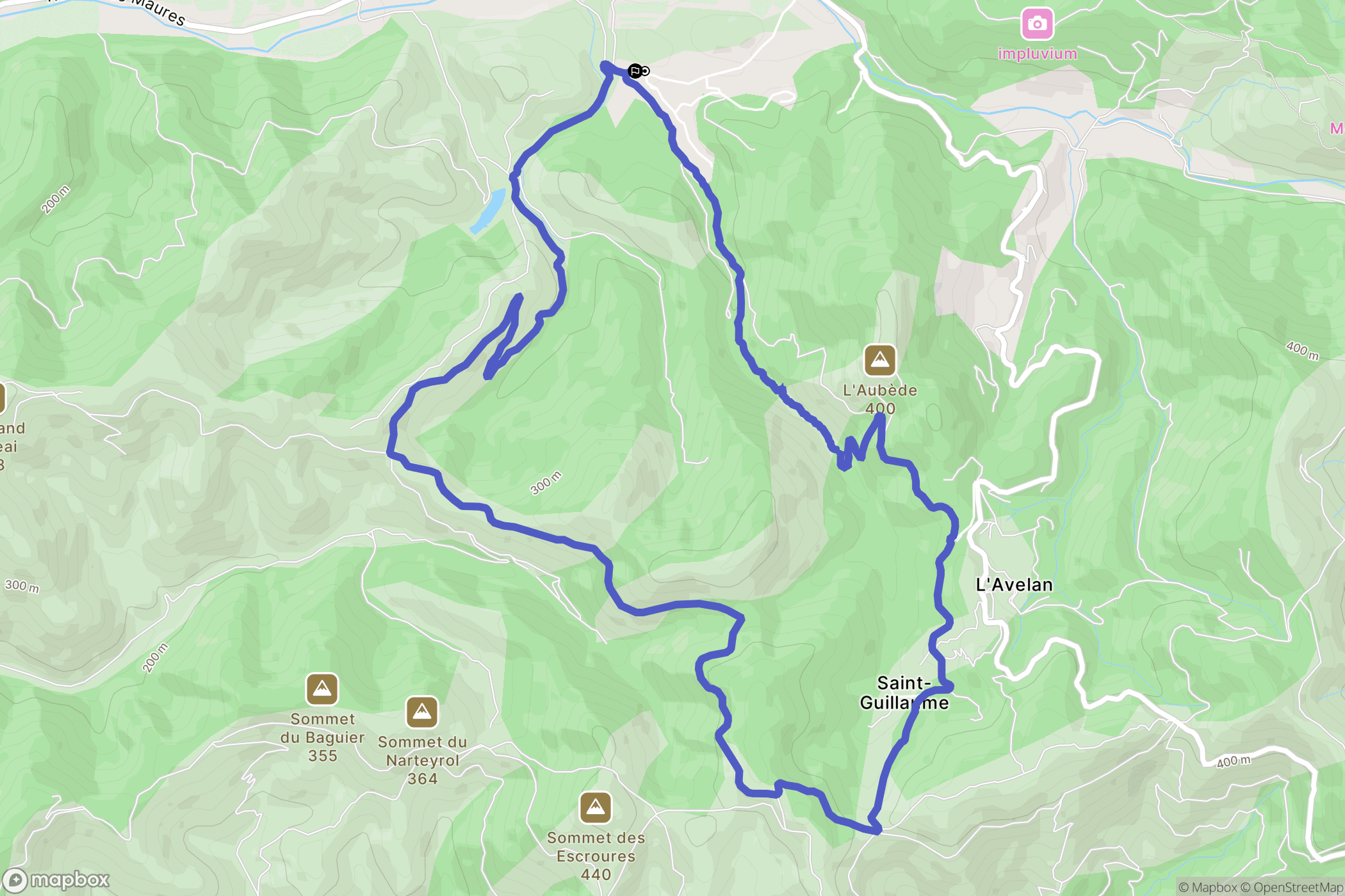 Collobrières : carte du parcours de randonnée - France