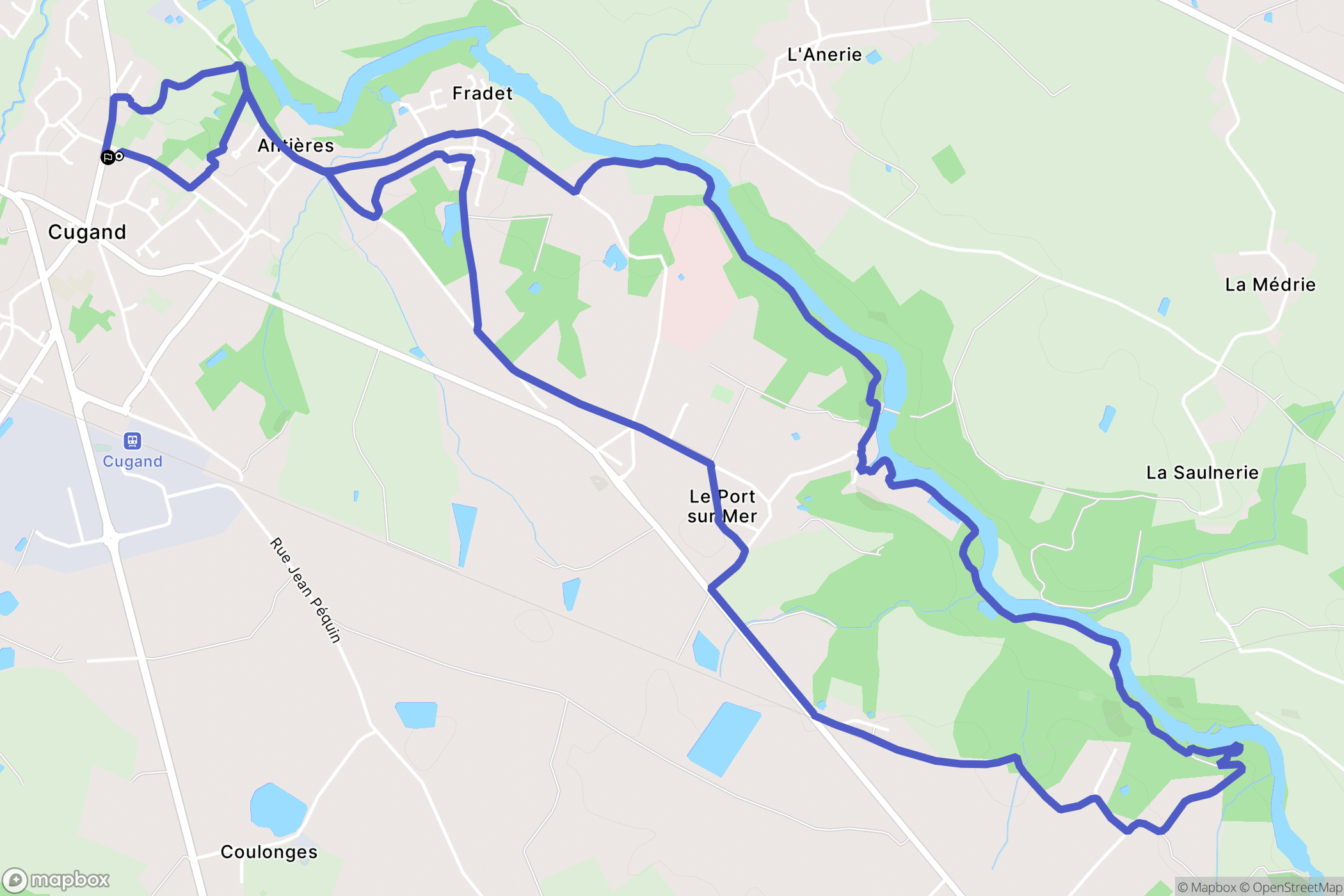 Cugand : carte du parcours de randonnée - France