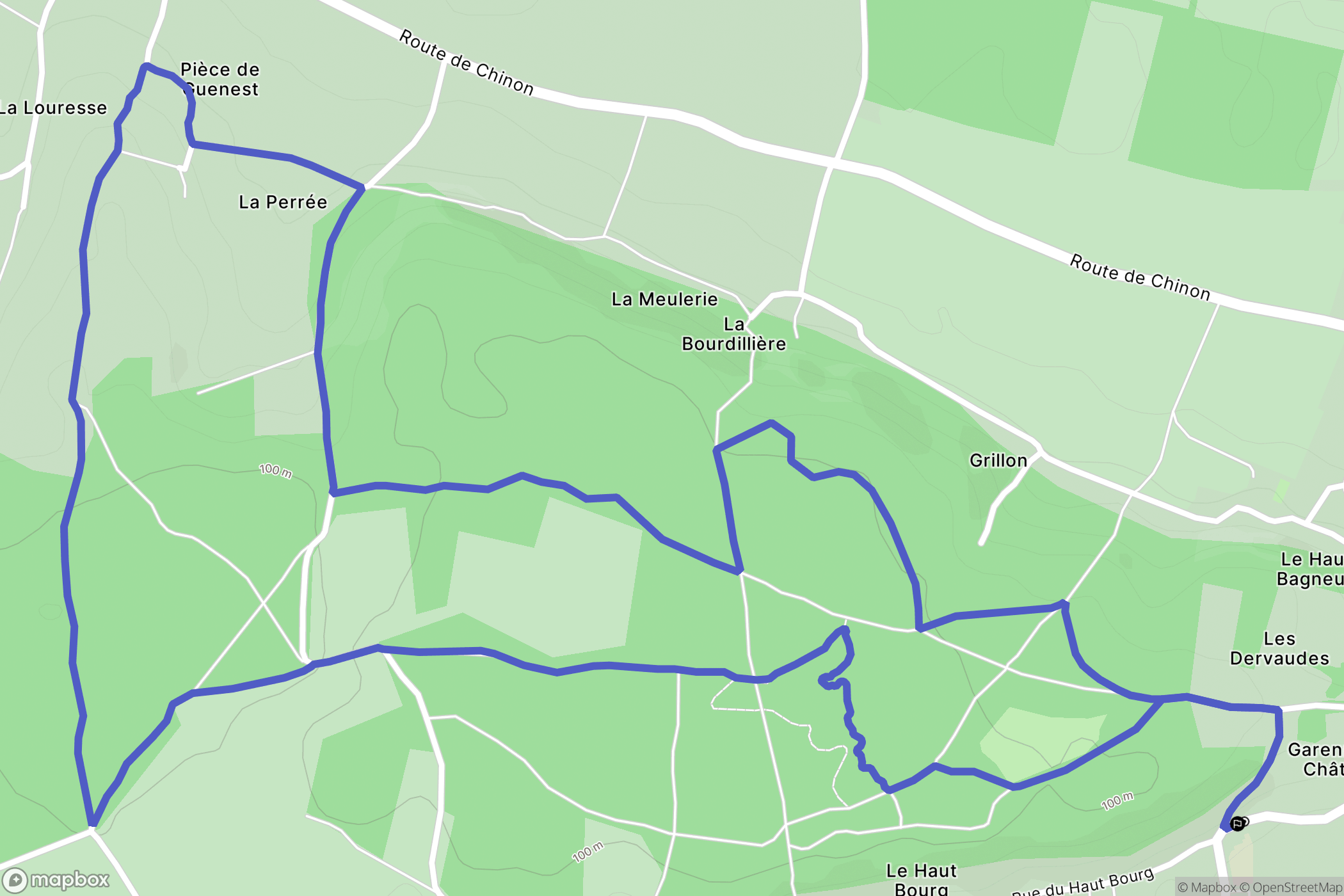 Cinais : carte du parcours de randonnée - France
